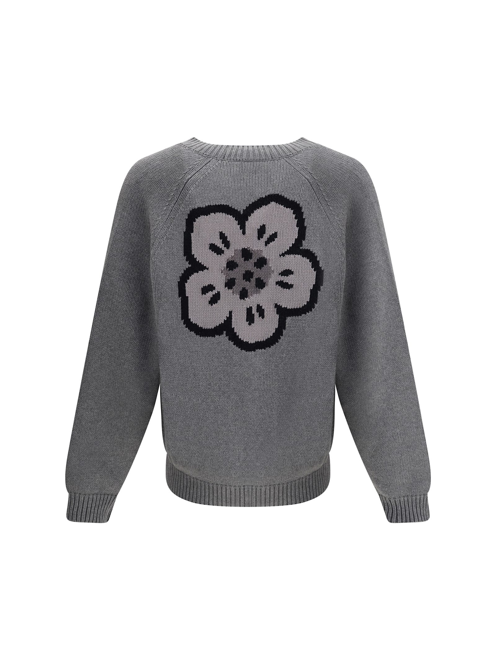 Kenzo Boke Flower Cardigan In Gray