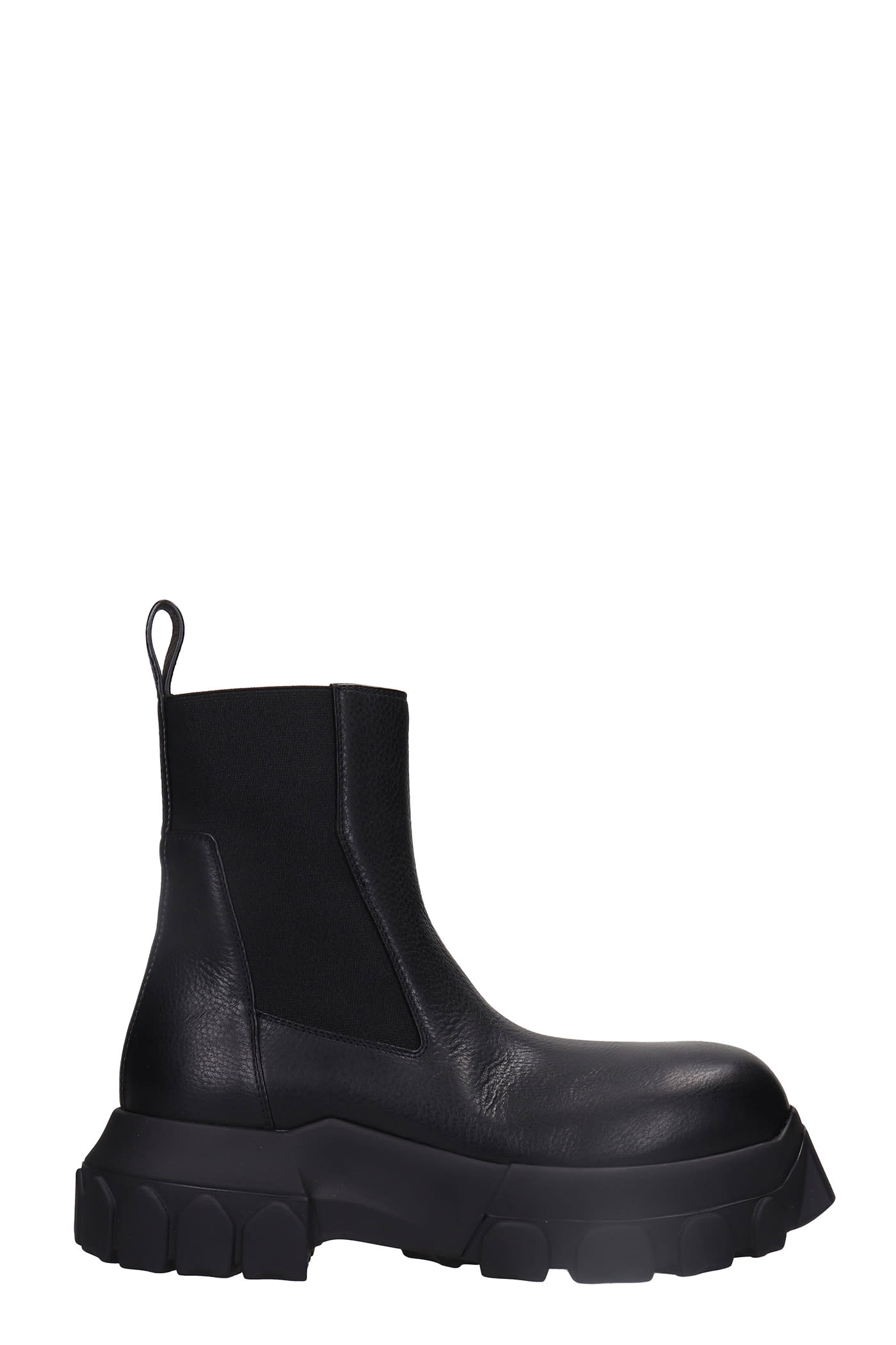 Rick Owens Beatle Bozo Combat Boots In Black Leather