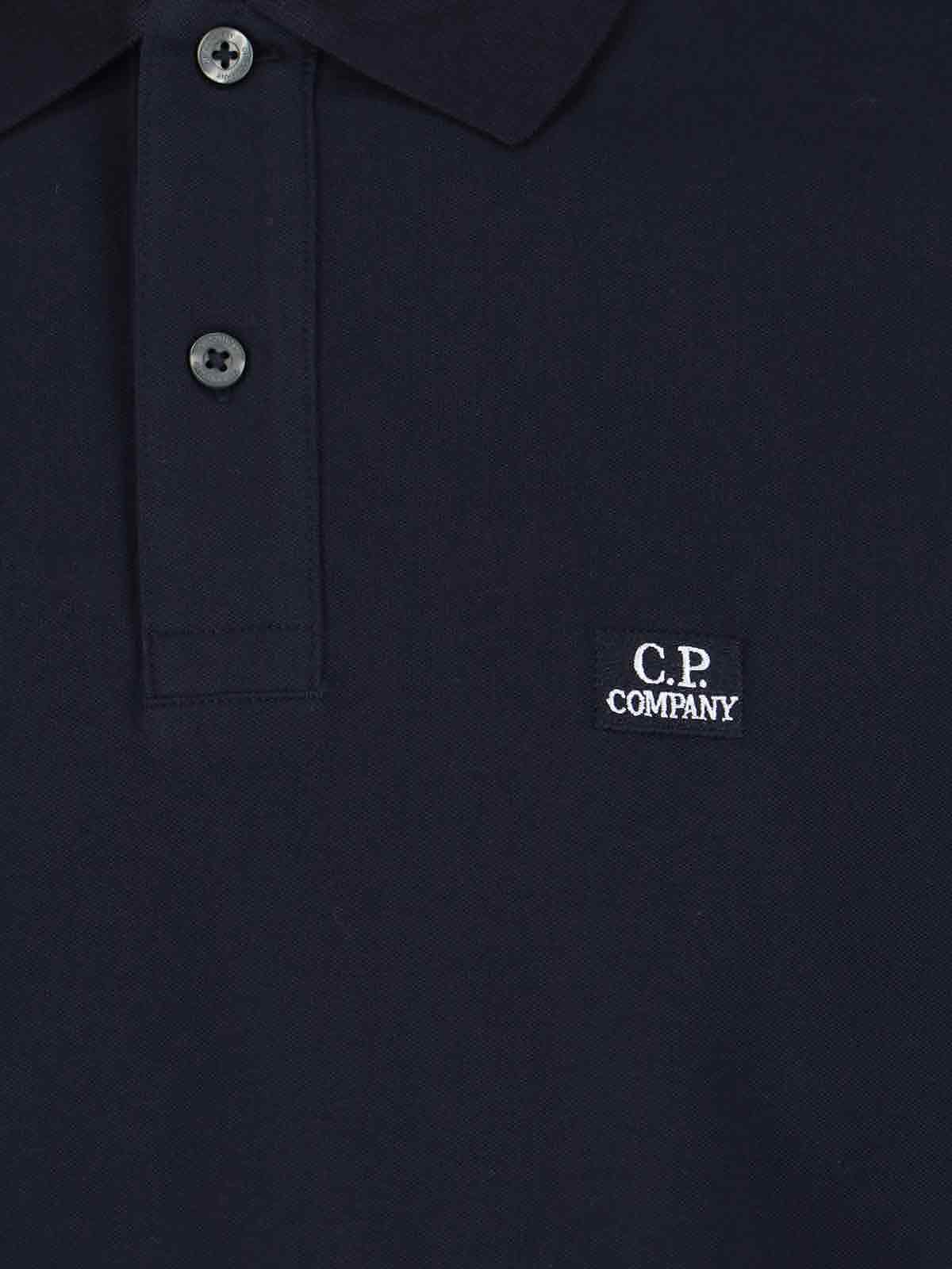Shop C.p. Company Logo Polo Shirt In Blue
