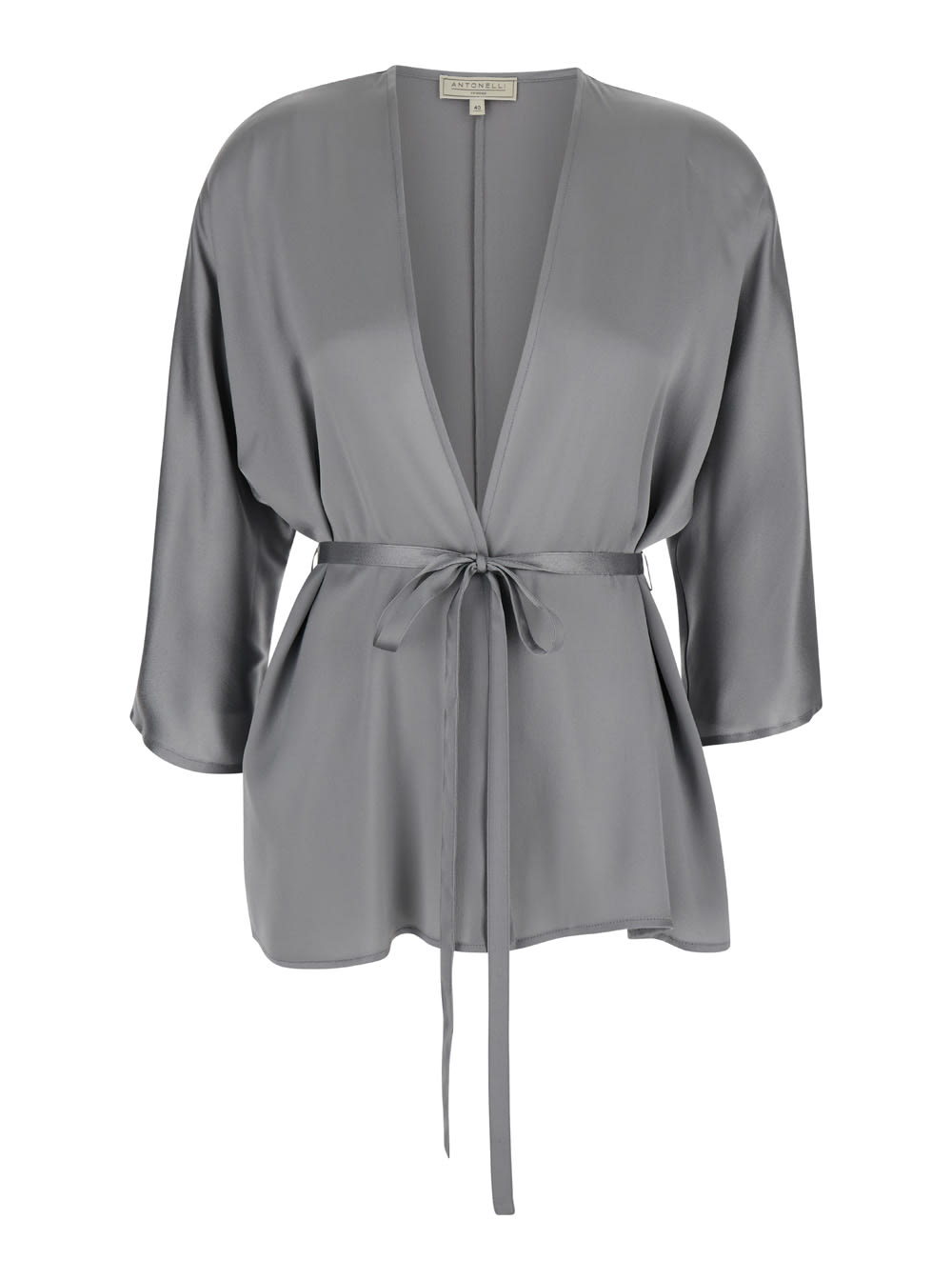Gray bella Donna Kimono With Waistband Closure In Technical Fabric Woman