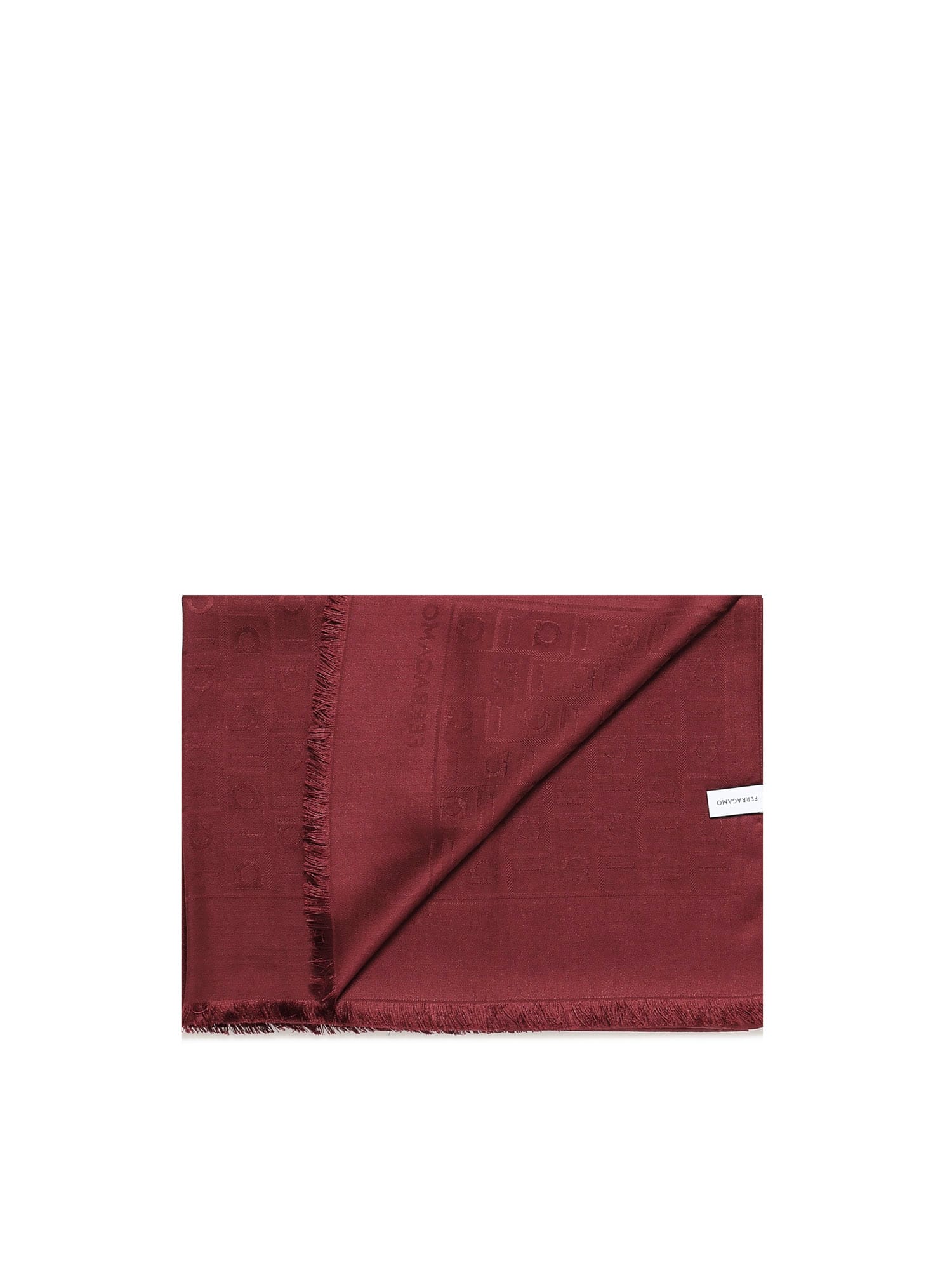 Ferragamo Monogram Stole In Burgundy