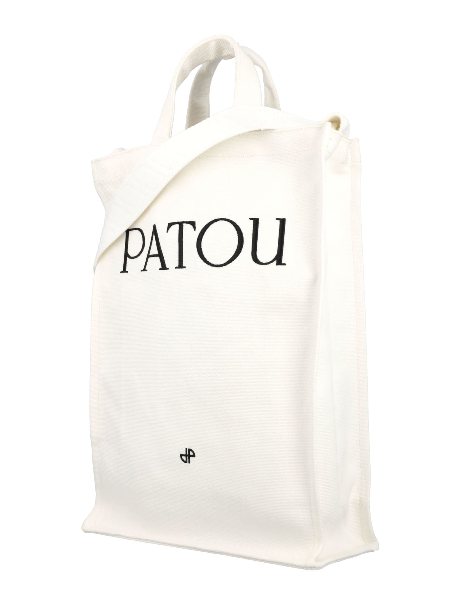 Patou Logo-print Vertical Tote Bag In White
