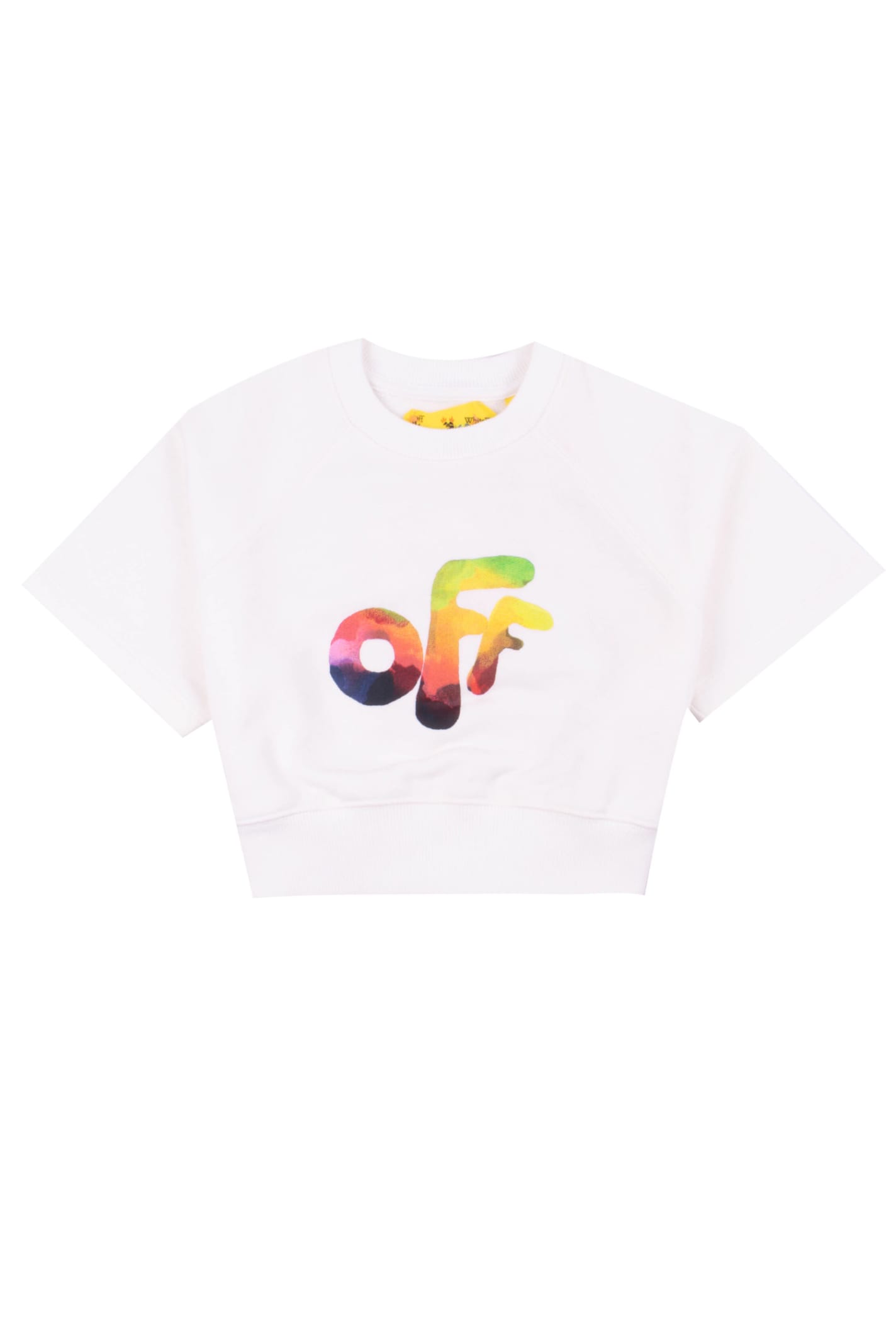 Off-White Cotton Cropped T-shirt