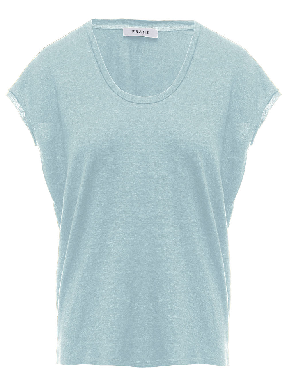 Frame Womans Basic Light Blue Linen T-shirt