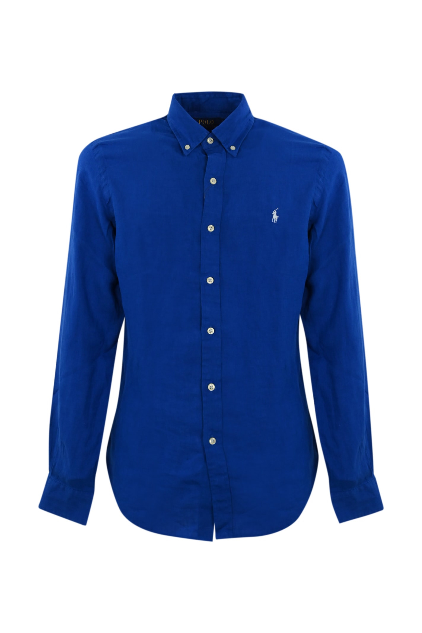 Ralph Lauren Linen Shirt With Pony Logo In Heritage Blue