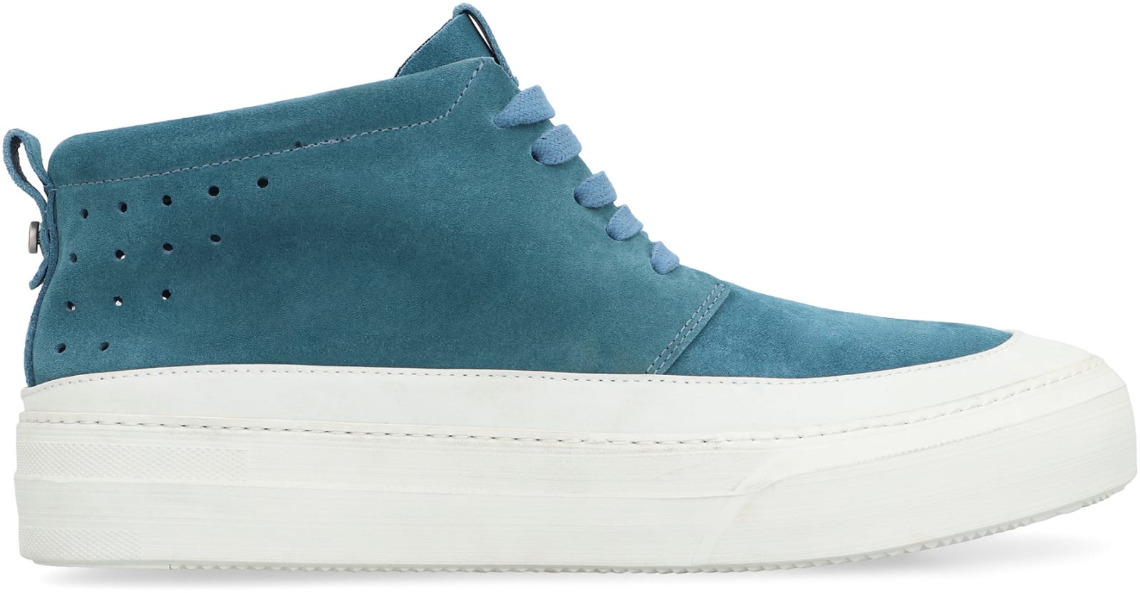 Volta Suede Mid-top Sneakers In Turquoise