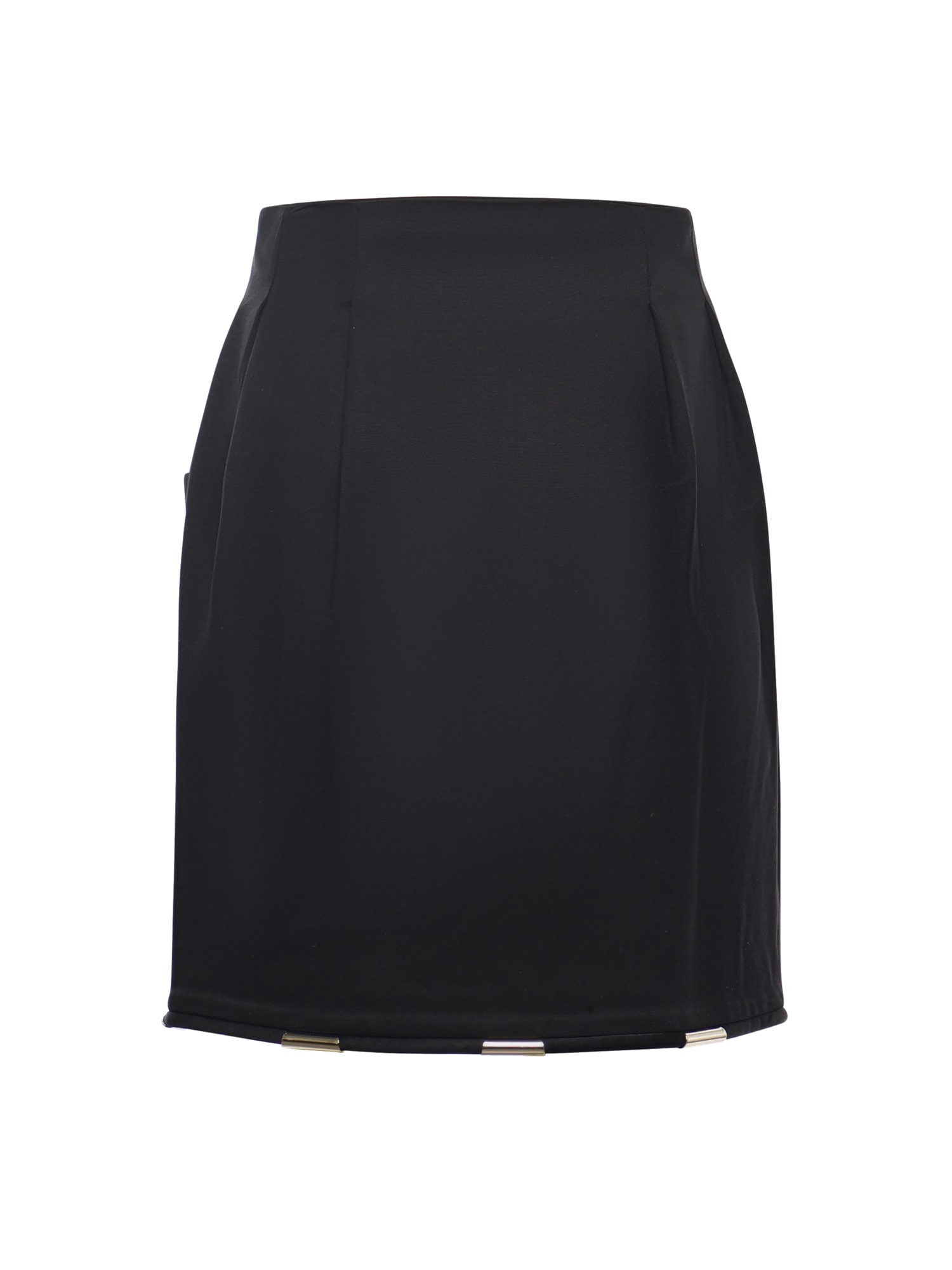 Genny Wrap Mini Skirt With Metallic Details In Black