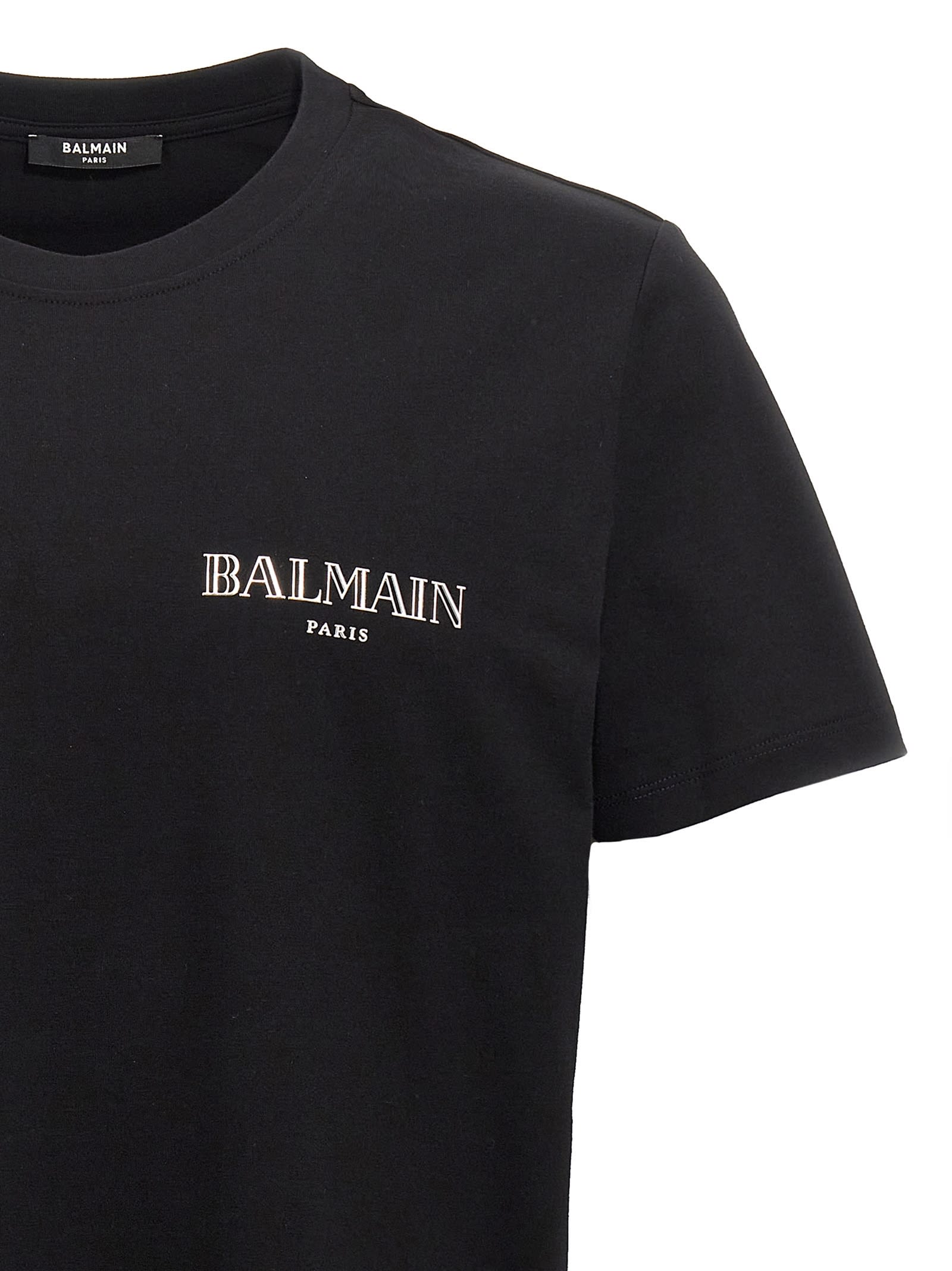 Shop Balmain Silver Vintage T-shirt In Black