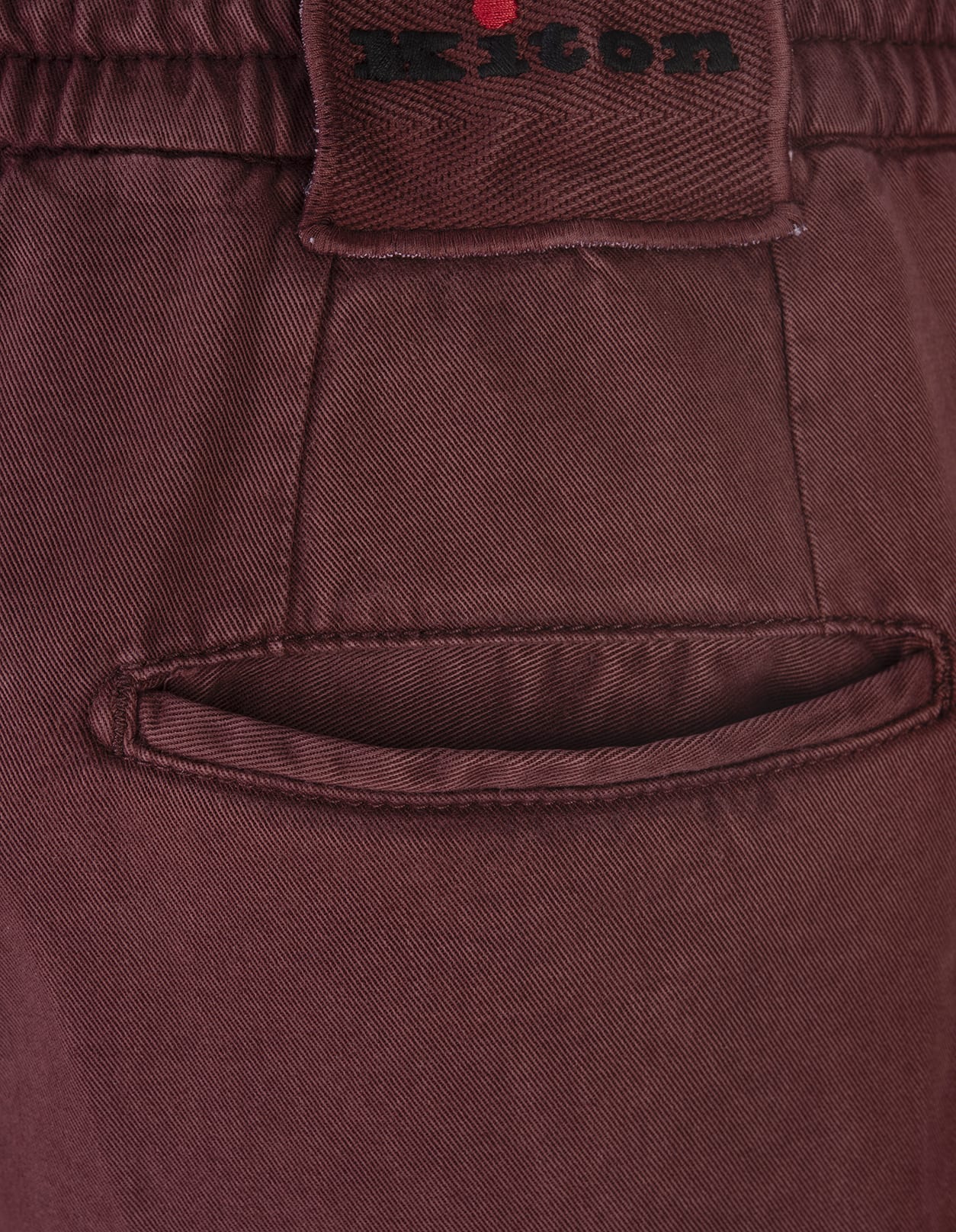 Shop Kiton Burgundy Trousers With Elasticised Waistband In Red