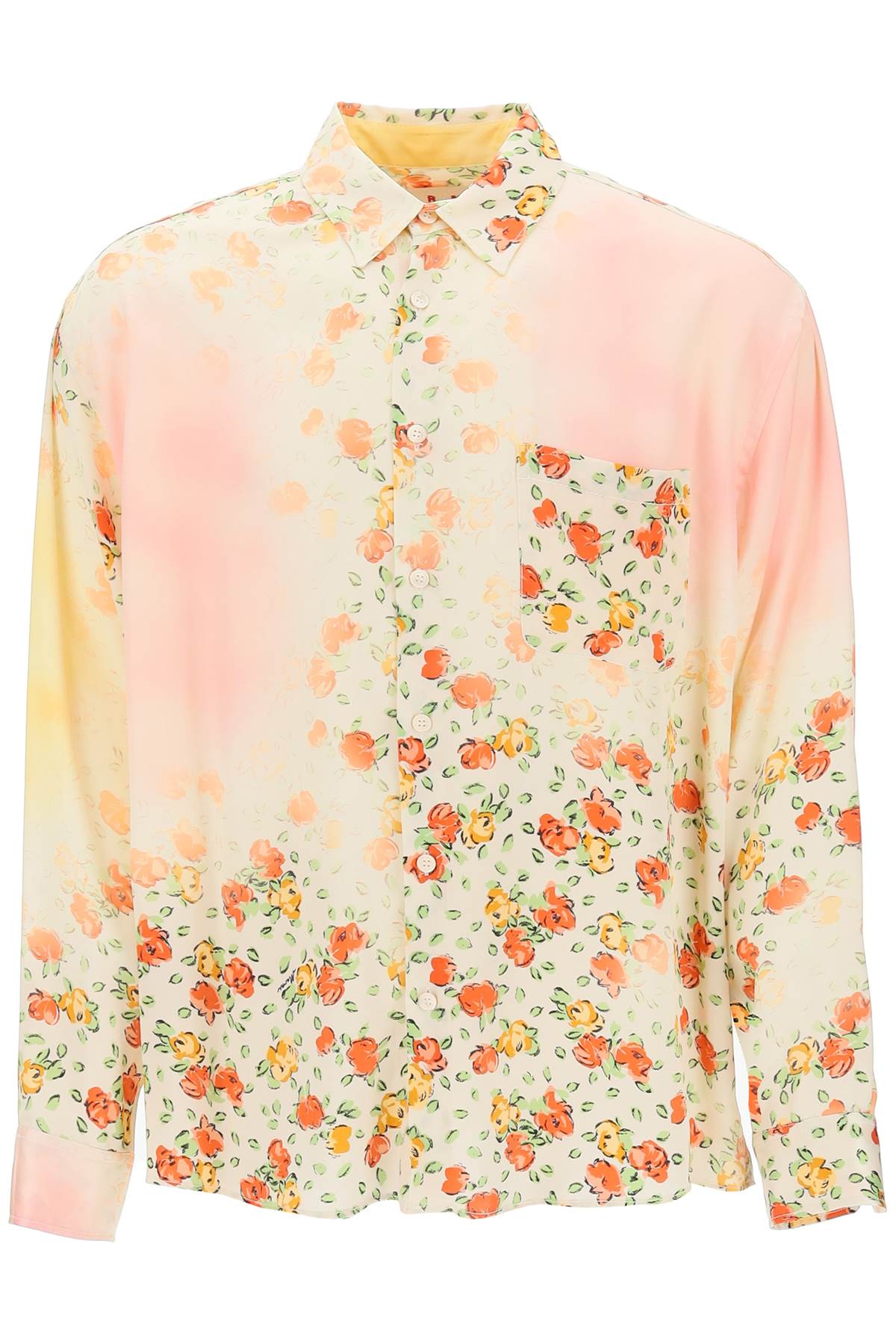 Marni Satin Shirt With Floral Print