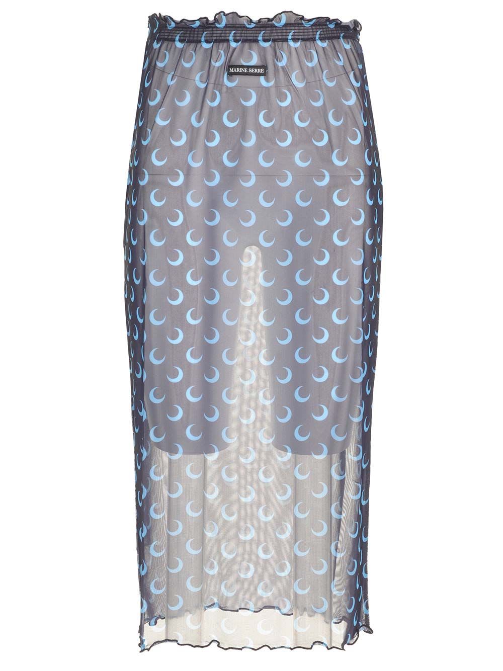 Shop Marine Serre Mesh Midi Skirt In Blue