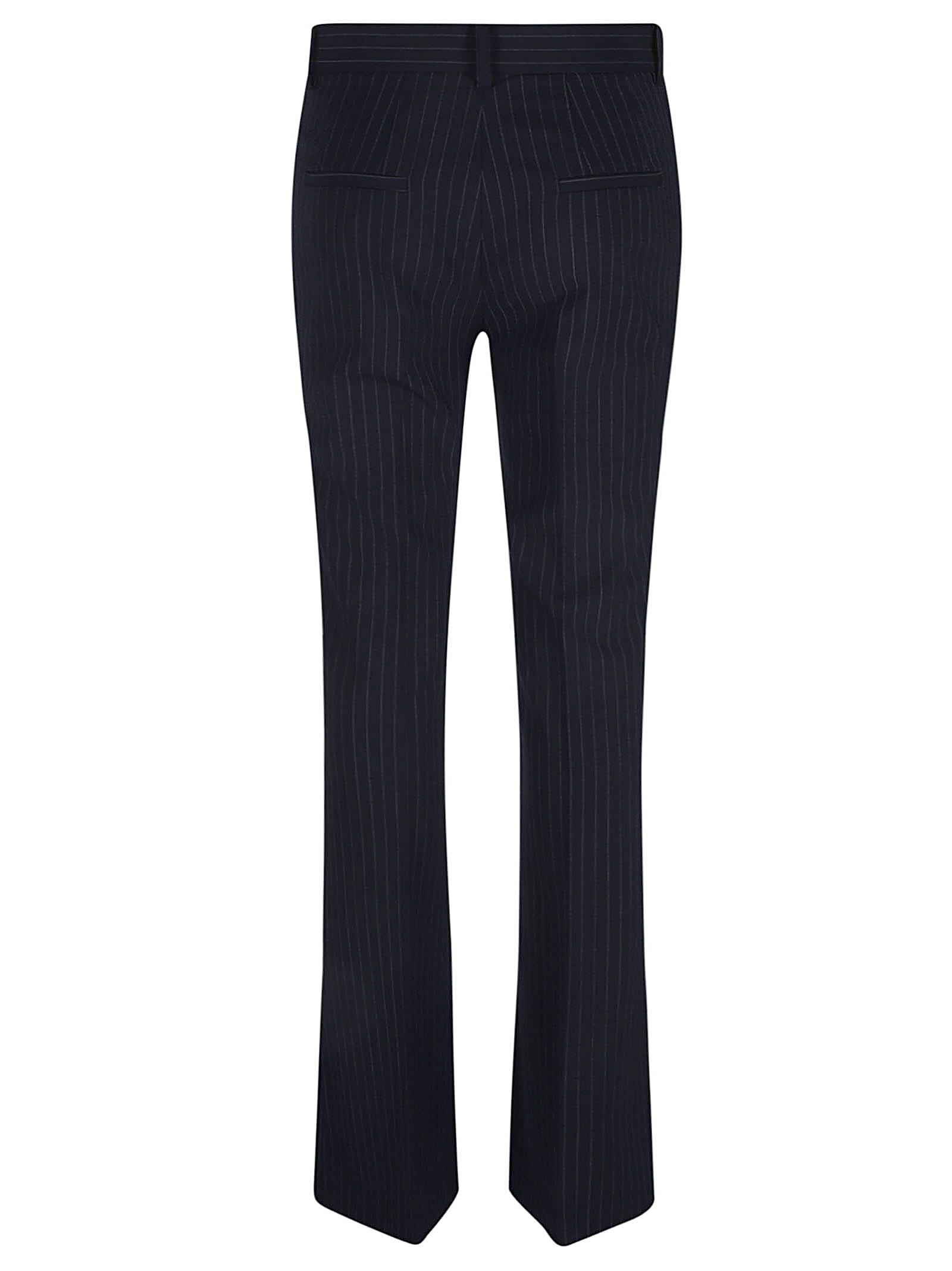 Shop N°21 Pinstripe Trousers In Blue/grey