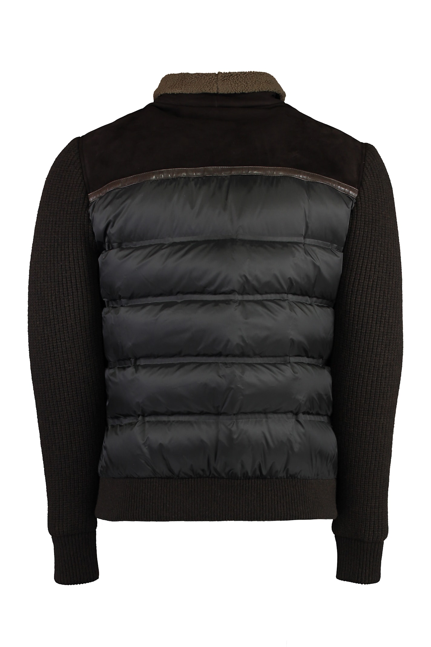 Moorer Splicing Design Down Jacket In Brown