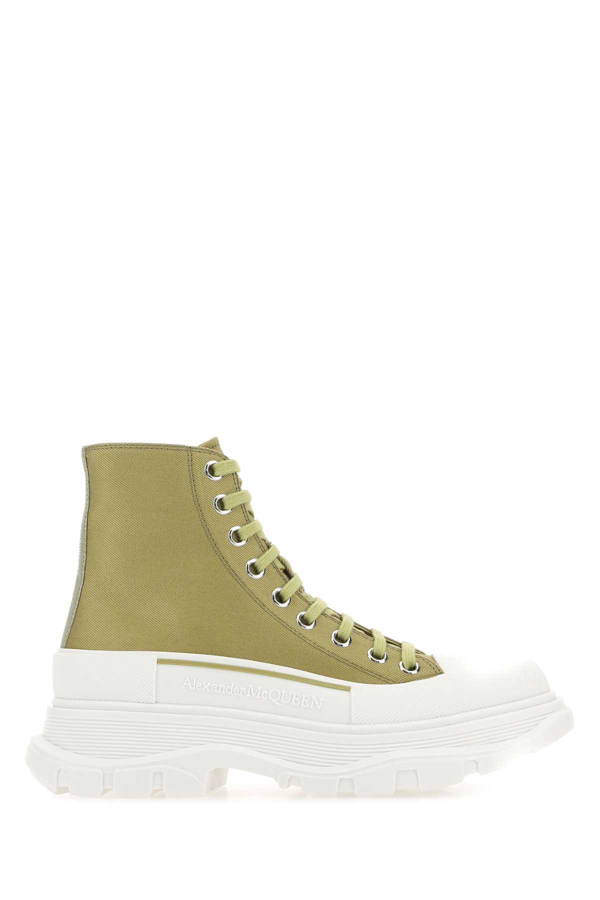 Olive Green Canvas Tread Slick Sneakers