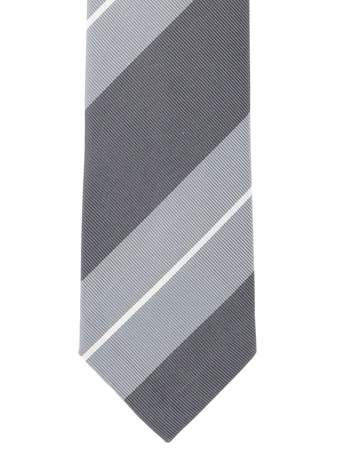 Shop Thom Browne Striped Tie In Gray