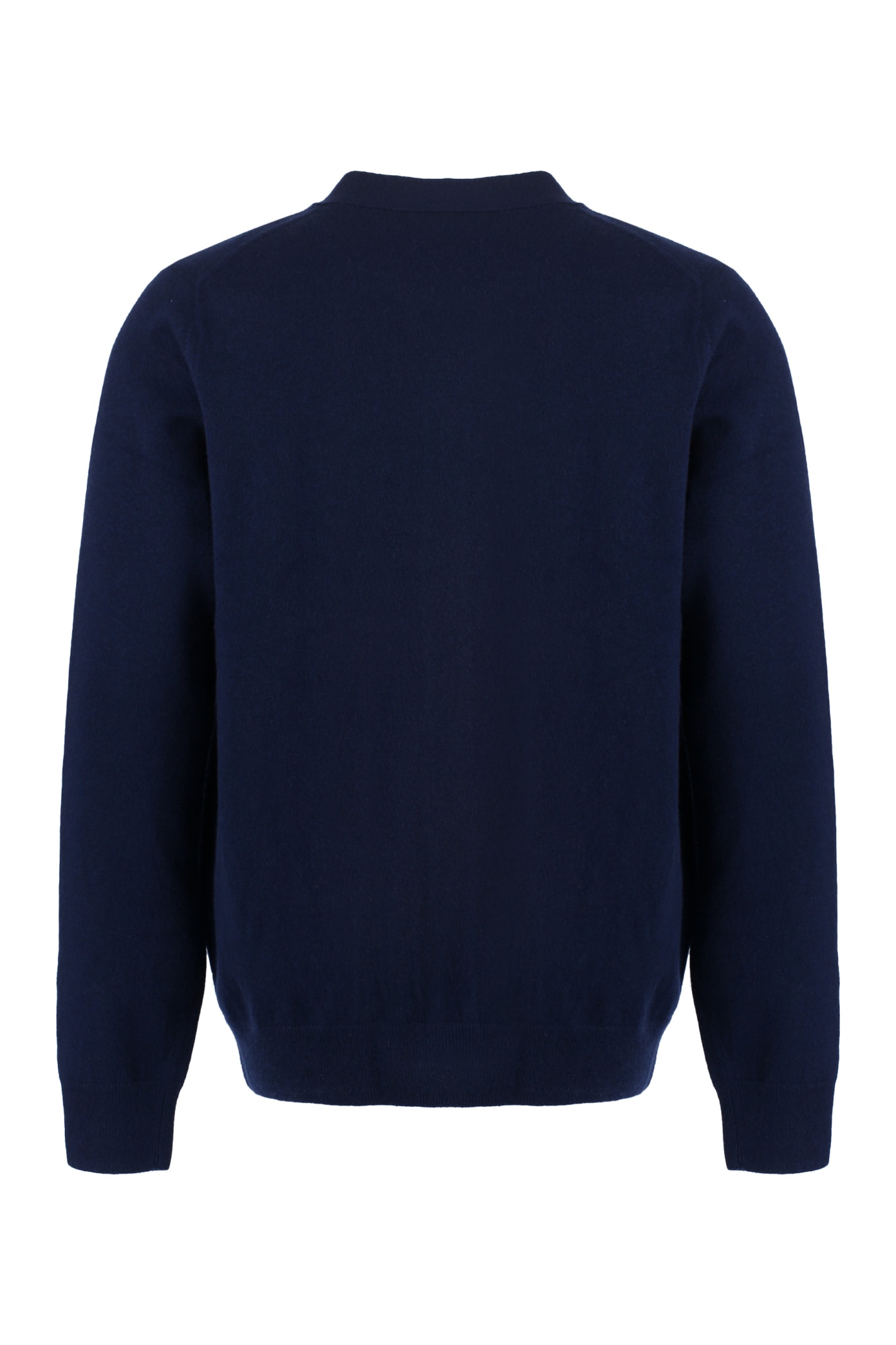 Shop Comme Des Garçons Shirt Wool Cardigan In Blue
