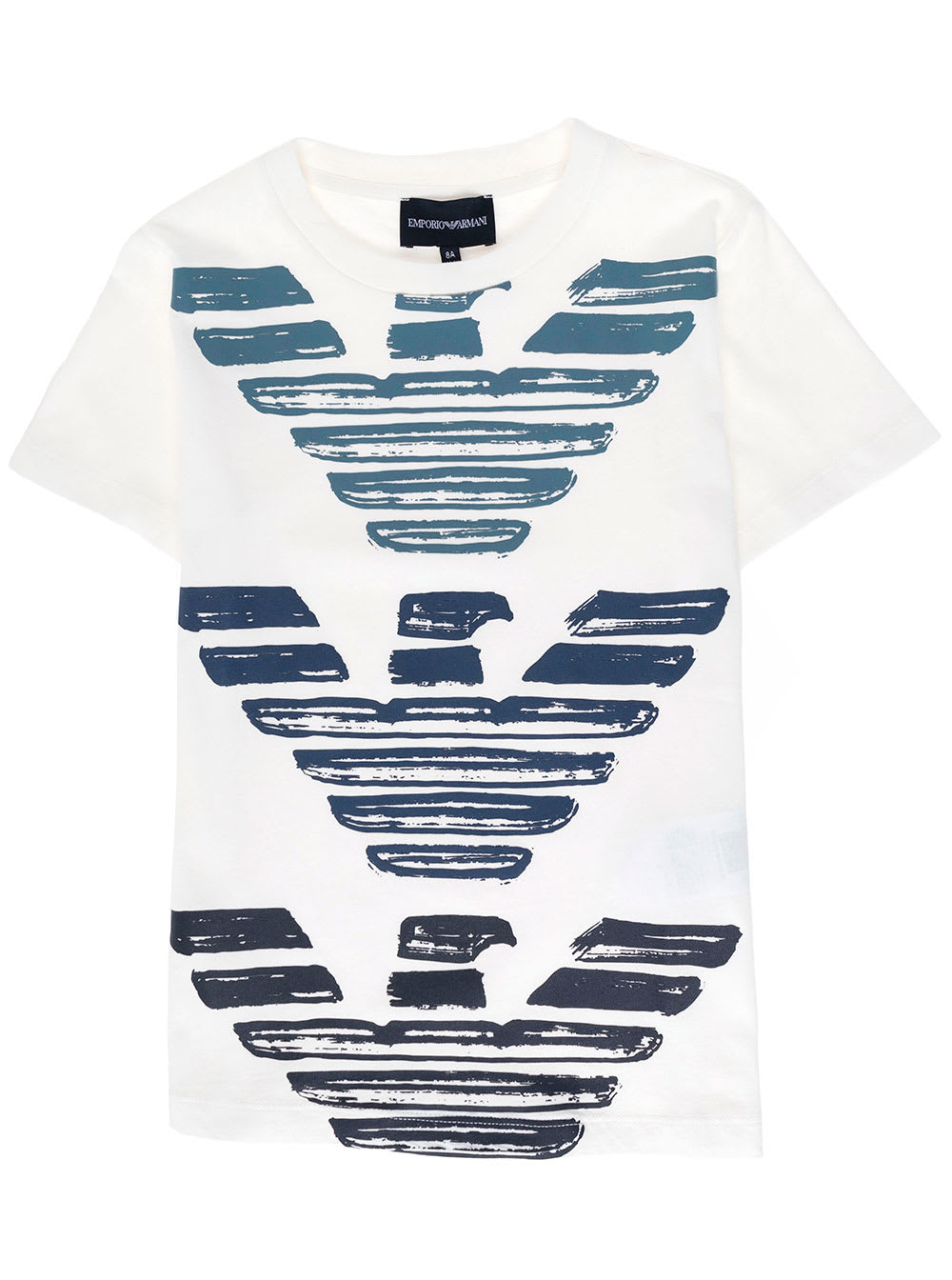 Emporio Armani Boy Cotton White T-shir With Logo Print