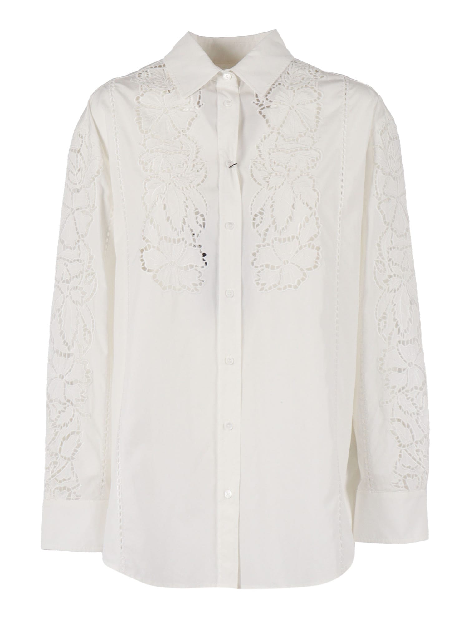Weekend Max Mara Elmi Floral Lace Shirt In White