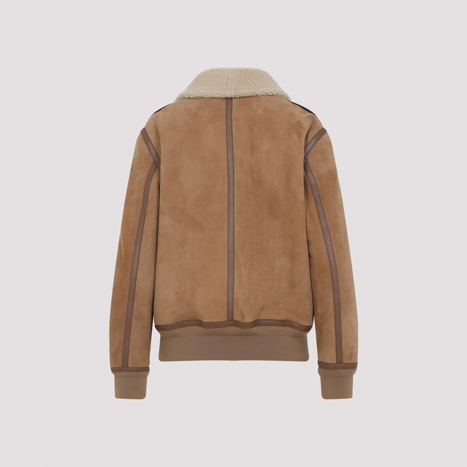 Ralph Lauren Morrison Shearling-trimmed Suede Jacket In Brown