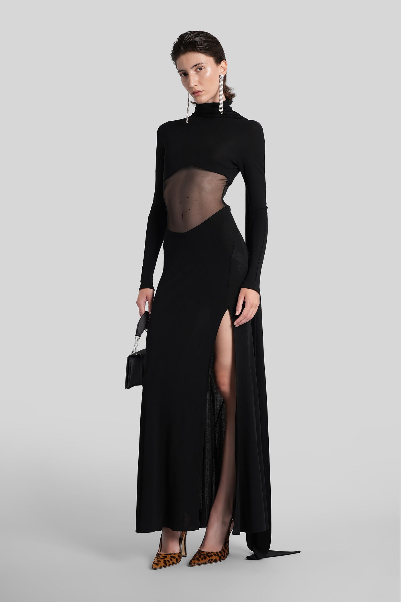 Blumarine Long Dress In Black