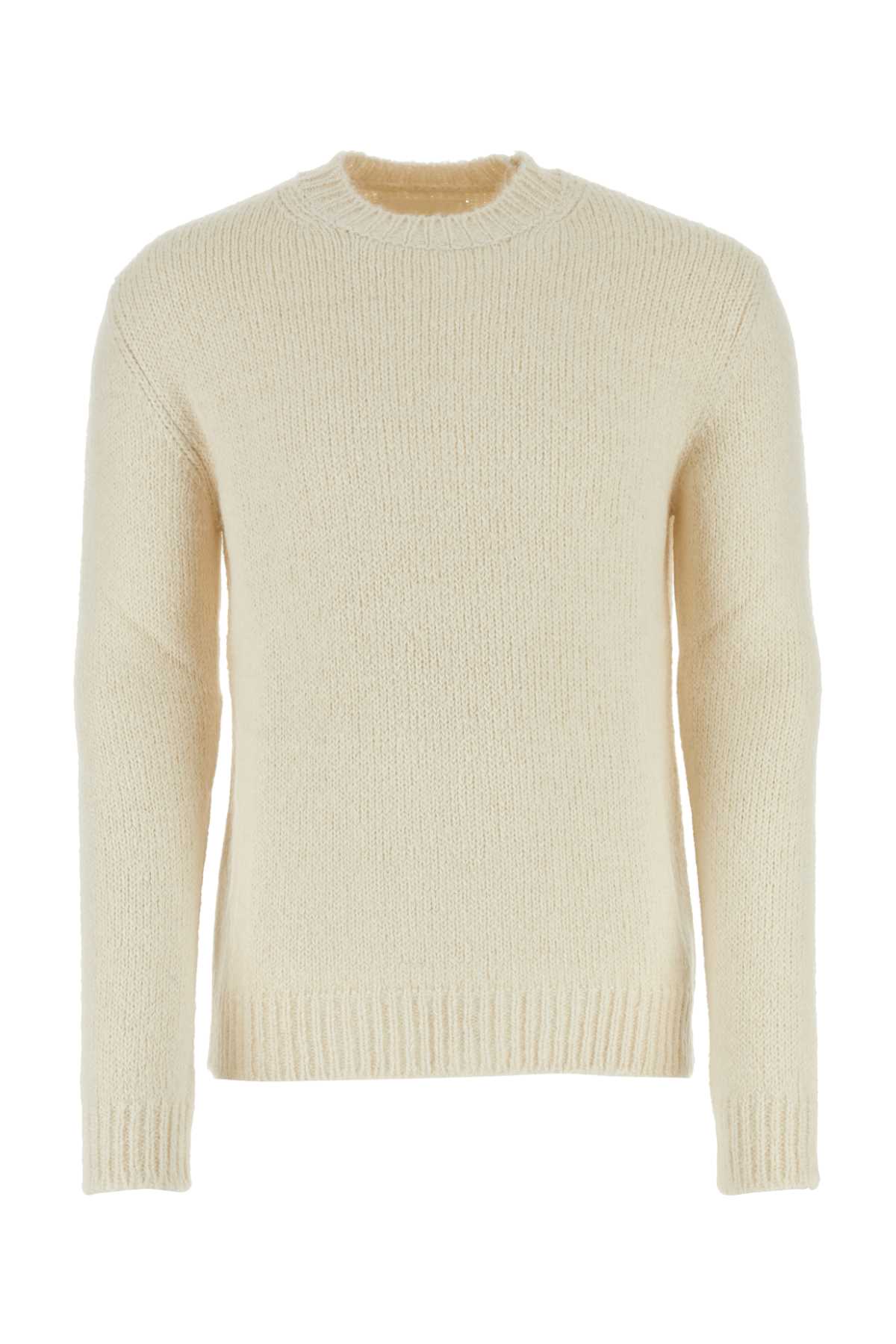 Shop Jil Sander Ivory Alpaca Blend Sweater In 105