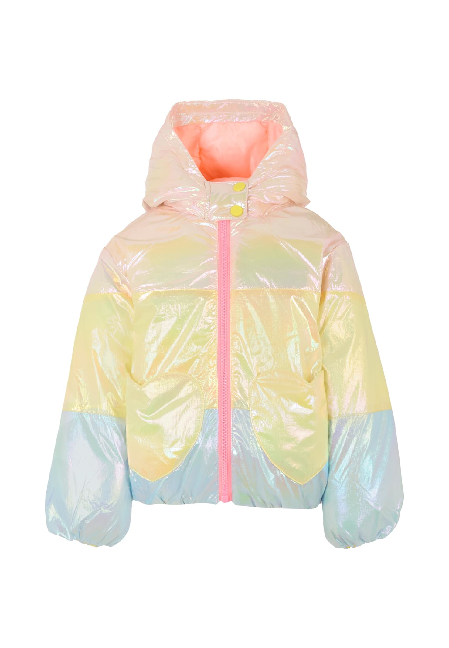 Billieblush Multicolor Down Jacket For Girl With Hearts In Multi