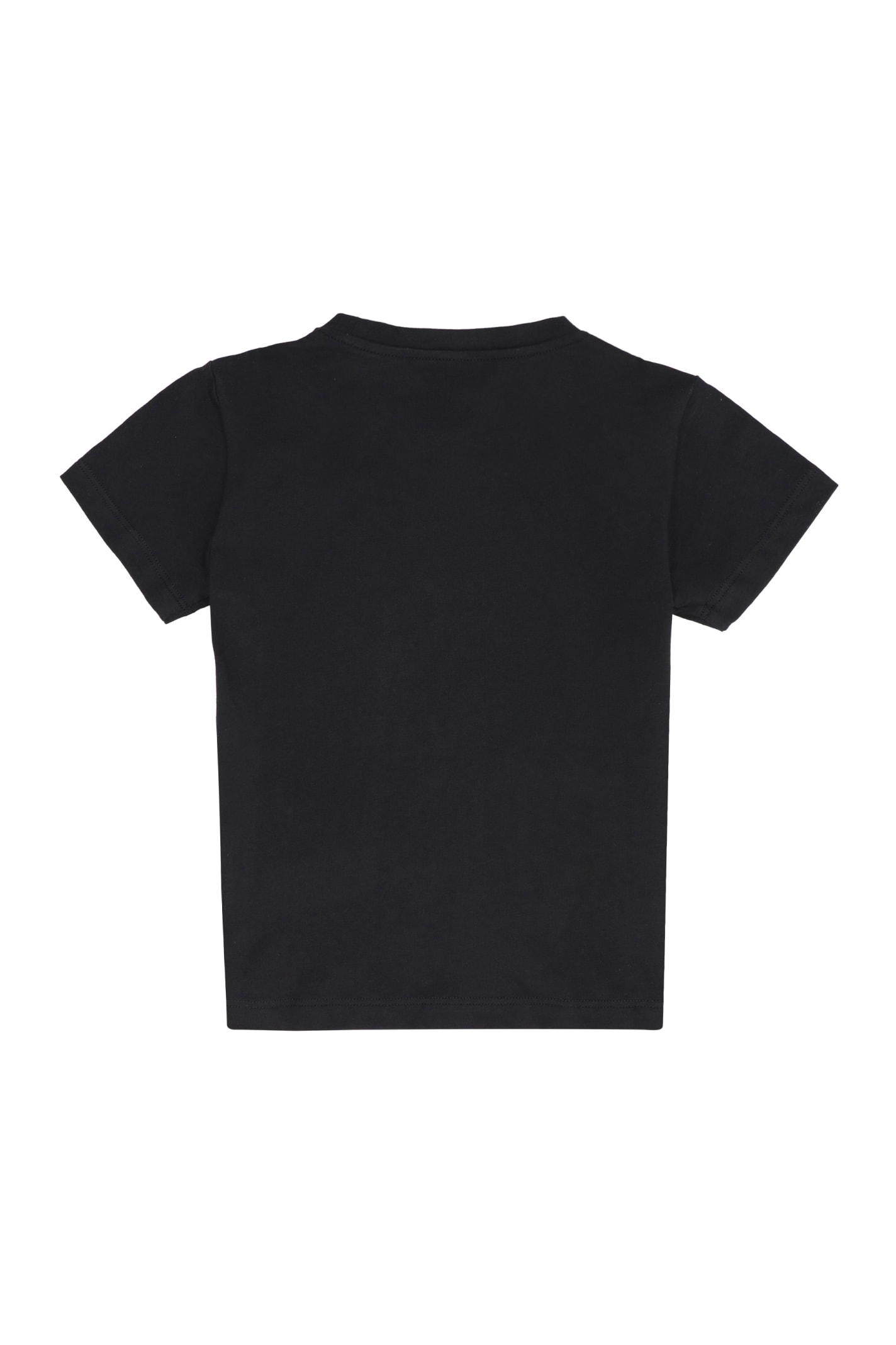 Shop Young Versace Medusa Print Cotton T-shirt In Black