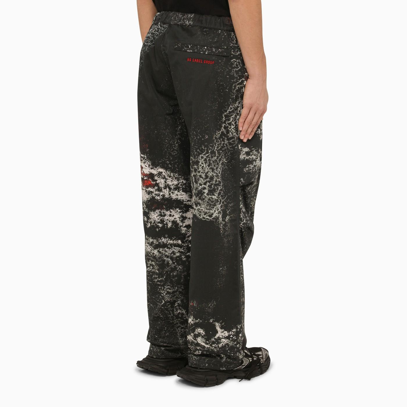 Shop 44 Label Group Baggy\/loose Trousers With Ash Print In Black