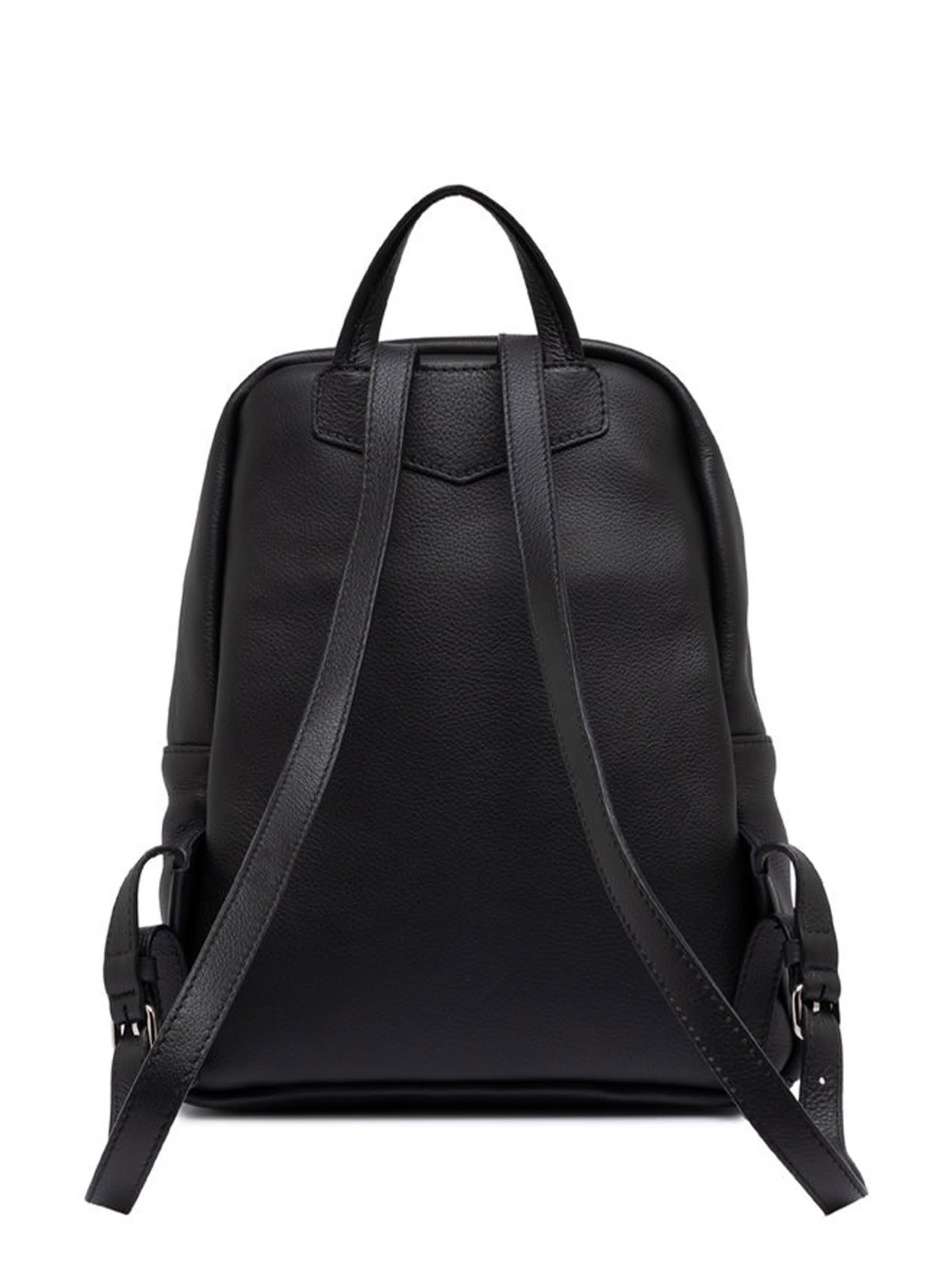 Shop Gianni Chiarini Ambra Backpack In Matt Effect Leather In Nero