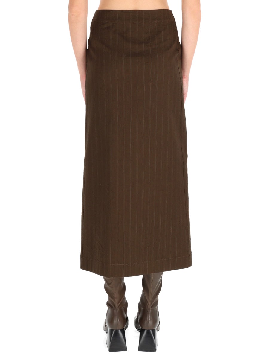 Uma Wang Midi Gad Skirt In Brown