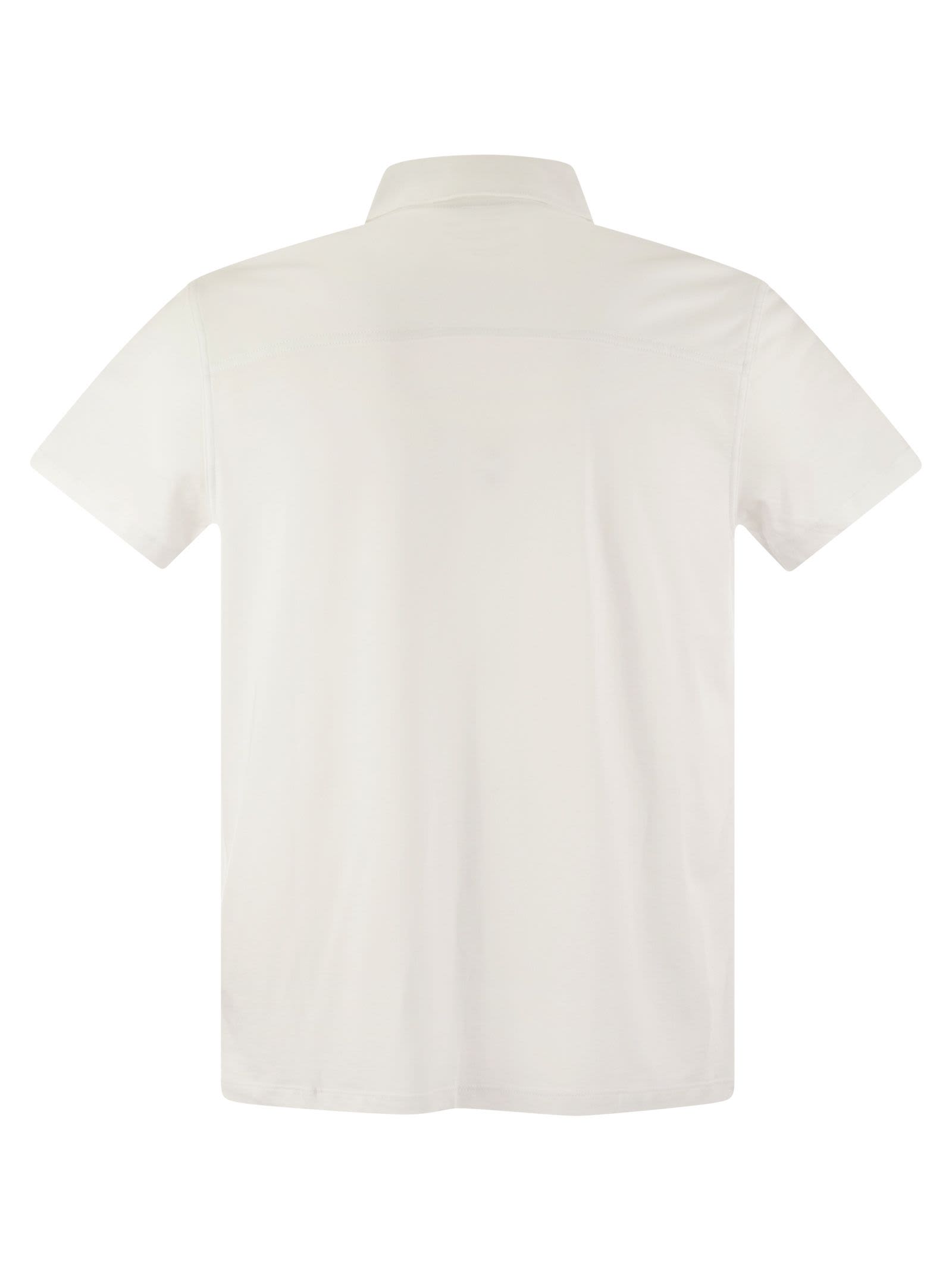 Shop Majestic Short-sleeved Polo Shirt In Lyocell In White