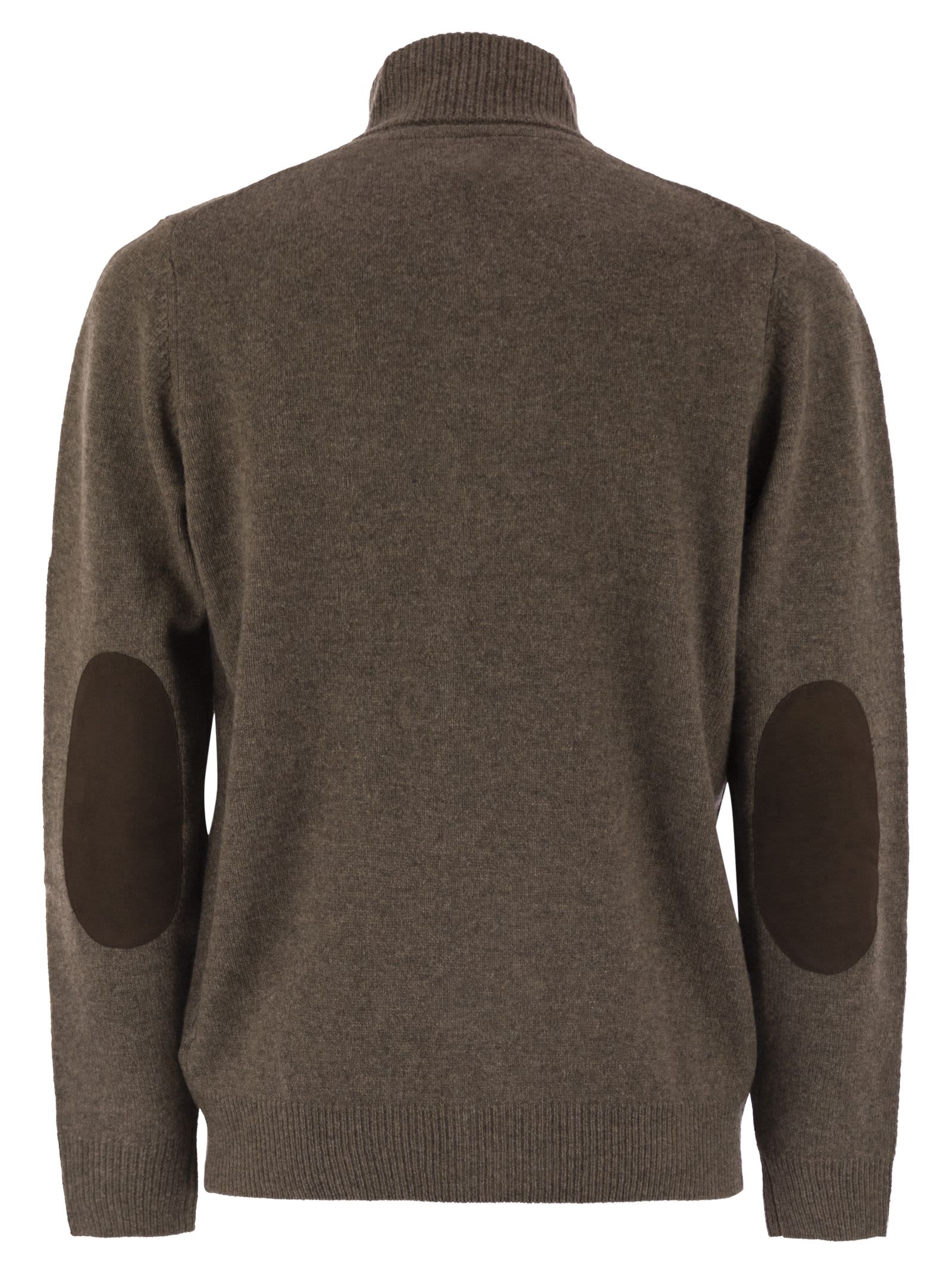 Barbour Zip-up Jumper Patch In Brown