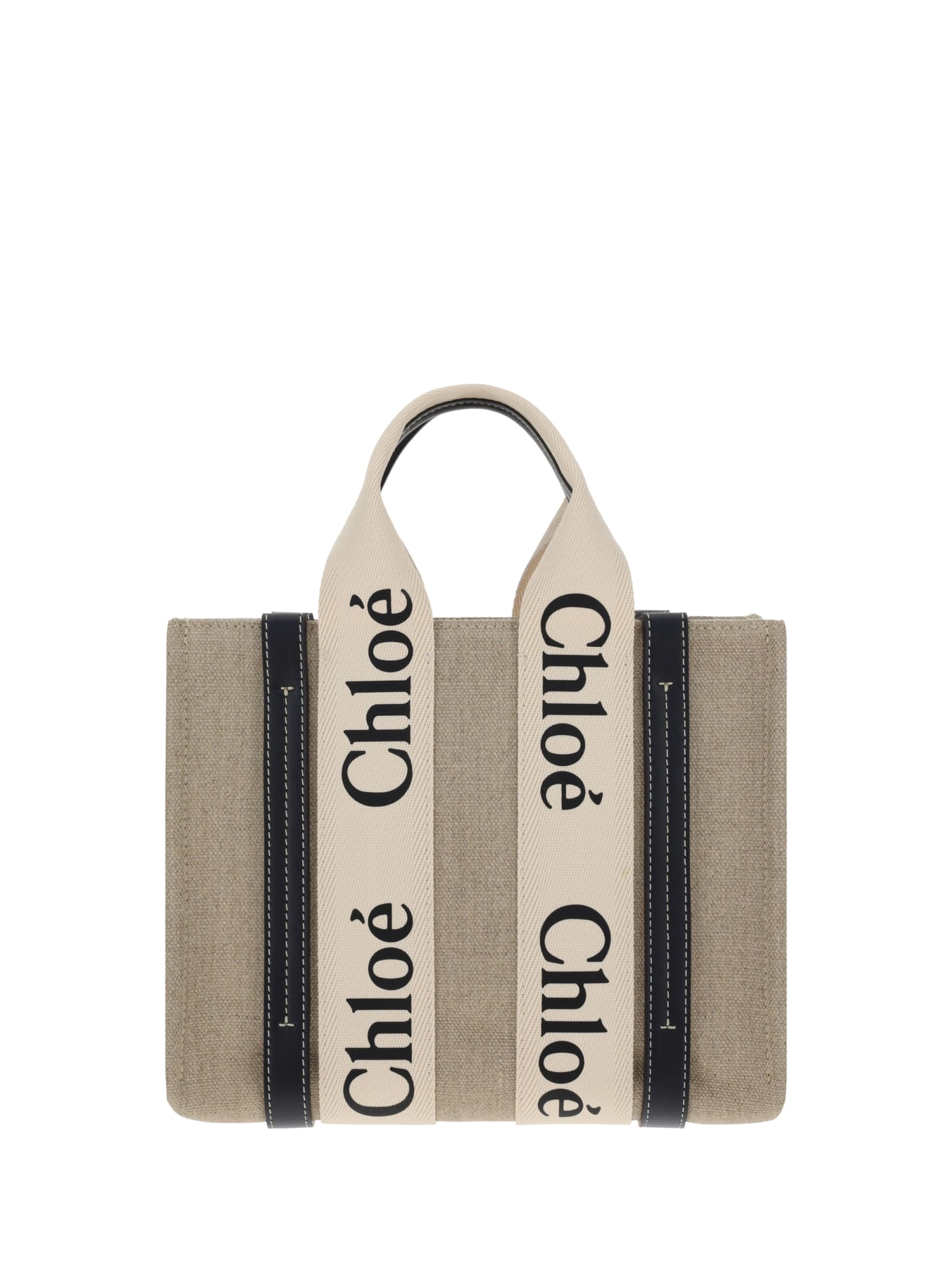 Chloé Woody Handbag In White Blue