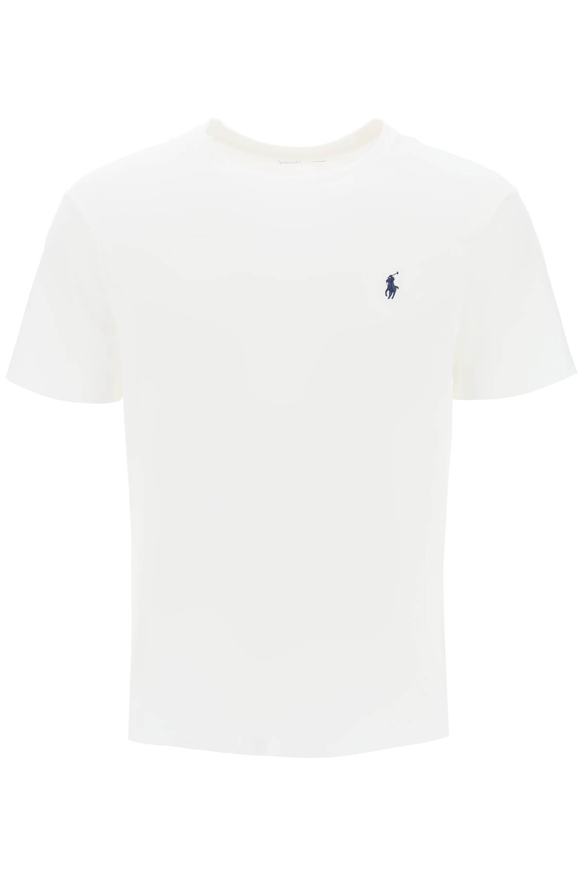 Shop Ralph Lauren Logo Embroidered Regular T-shirt In White