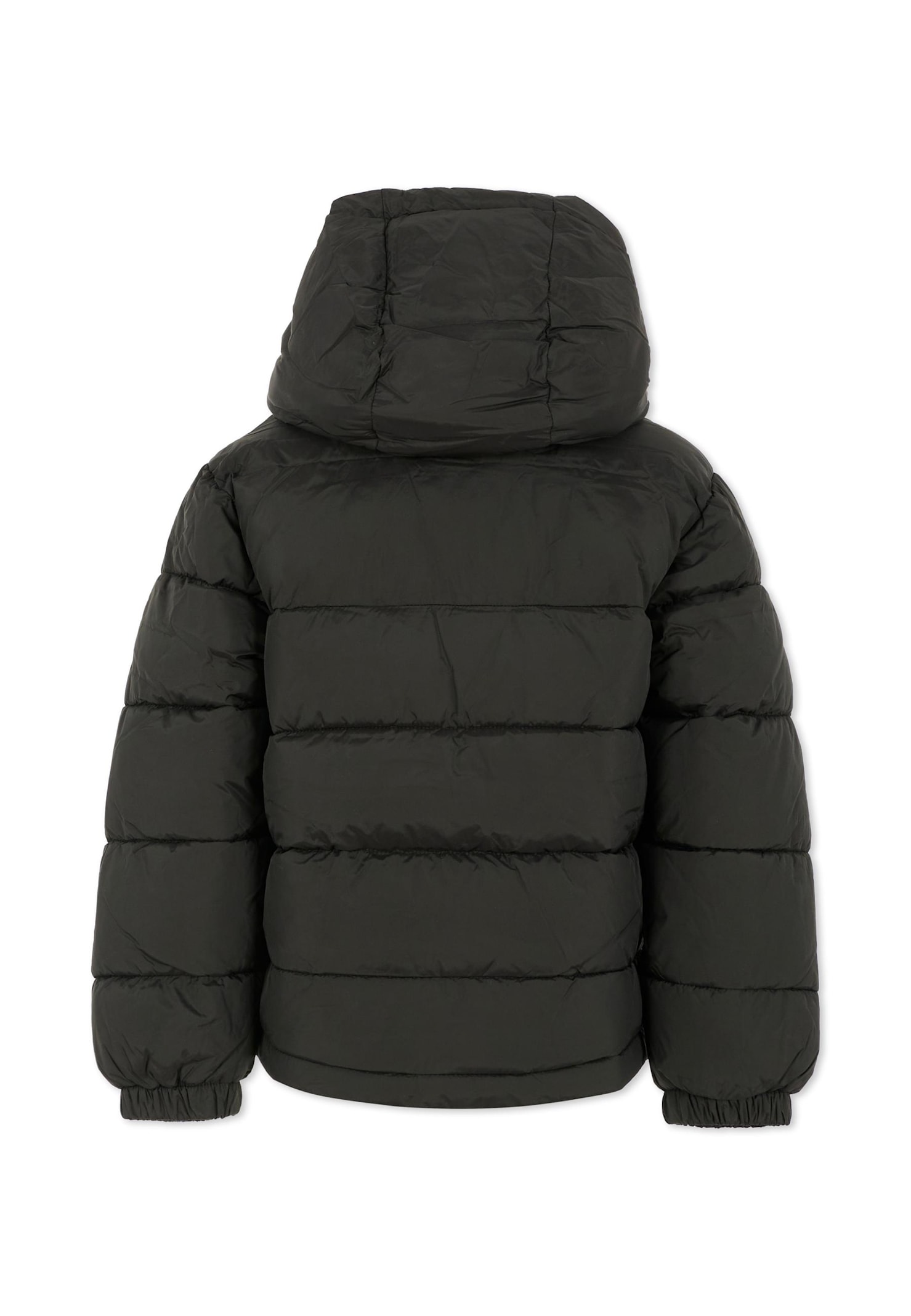Hugo Boss Black Down Jacket For Boy With Logo In Black