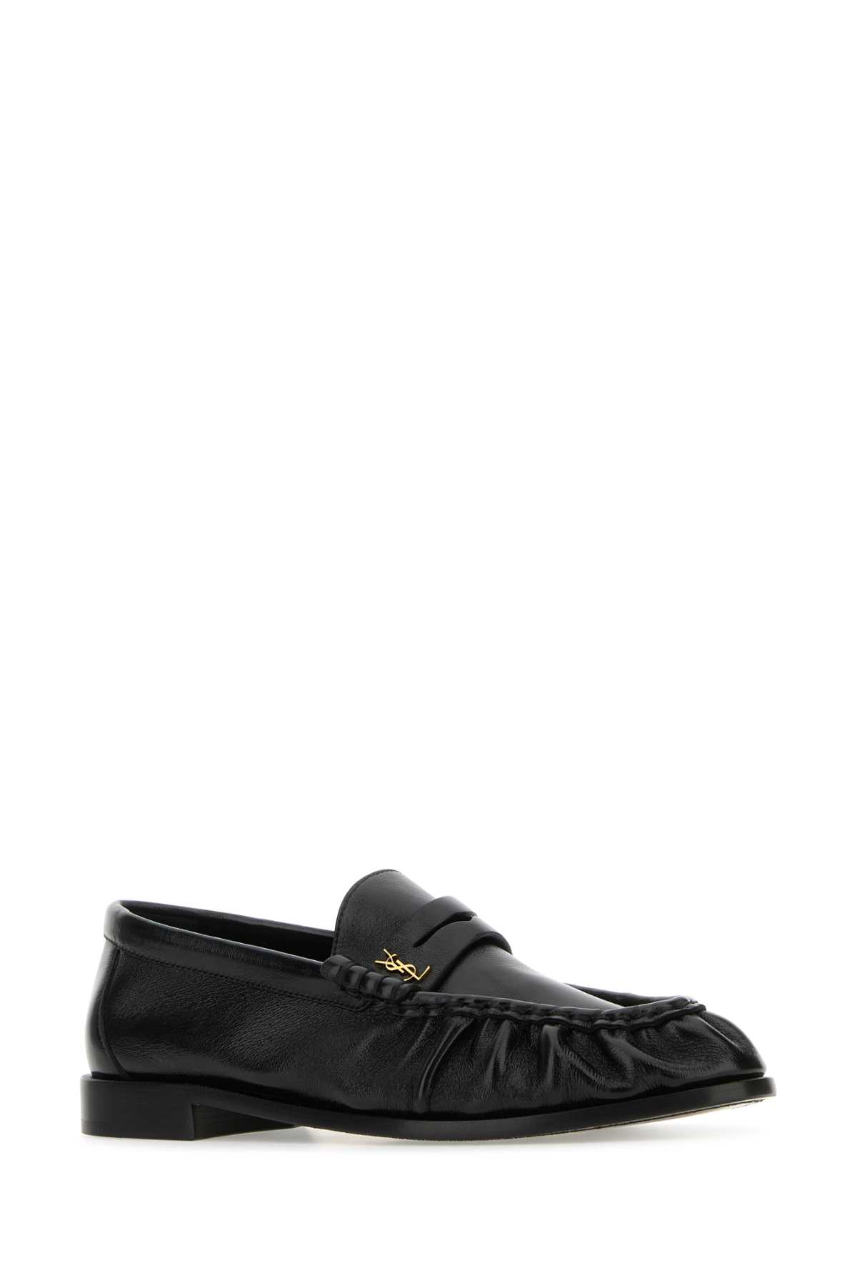 Saint Laurent Black Leather Le Loafer Loafers In Nero