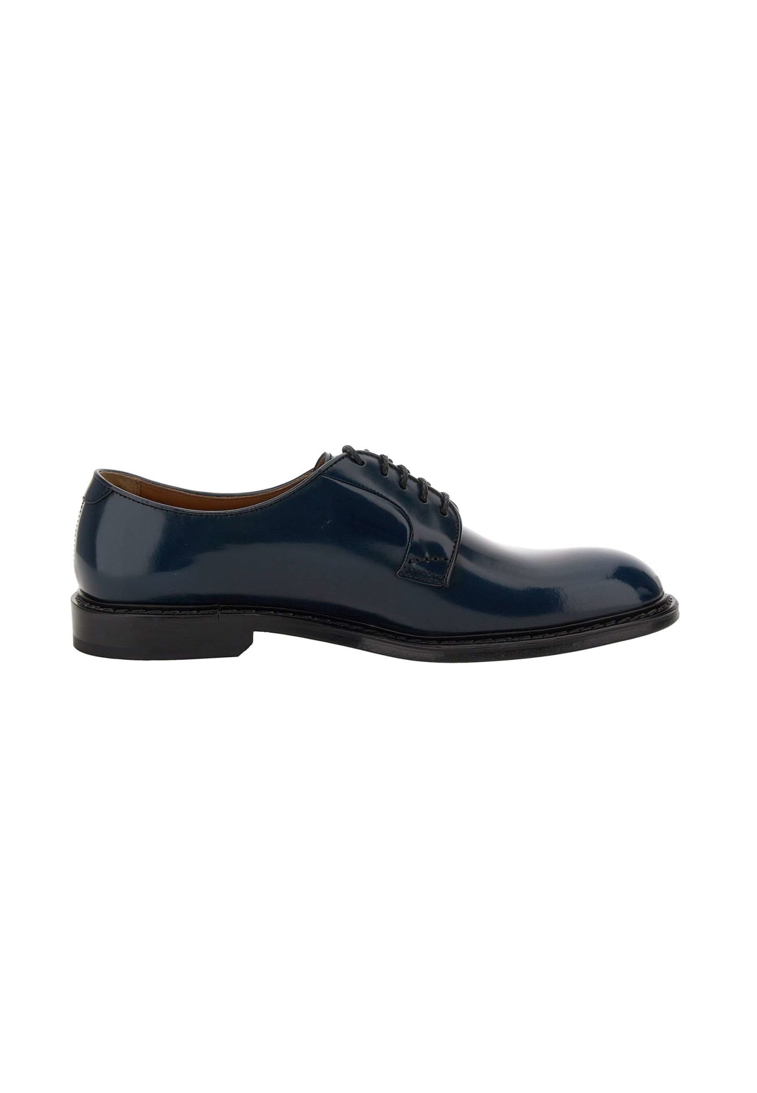 Doucal's Derby Leather Lace-up Shoes In Blue