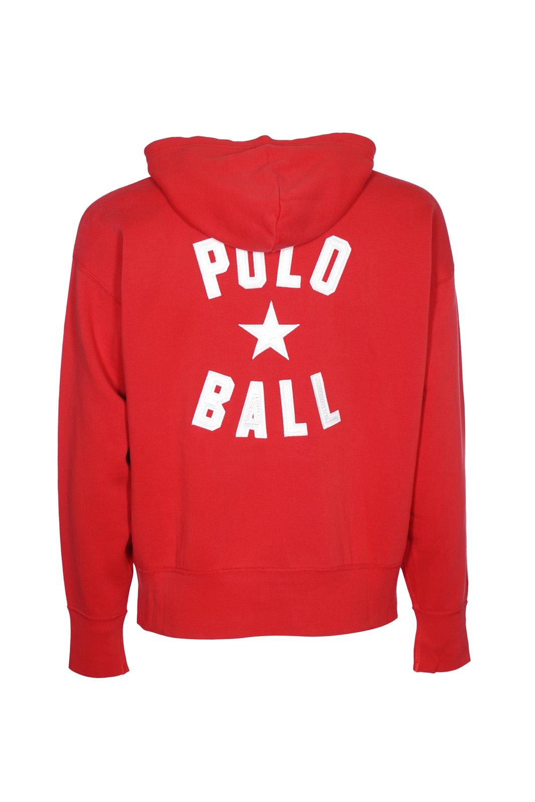 Shop Polo Ralph Lauren Long-sleeved Drawstring Hoodie In Rl 2000 Red