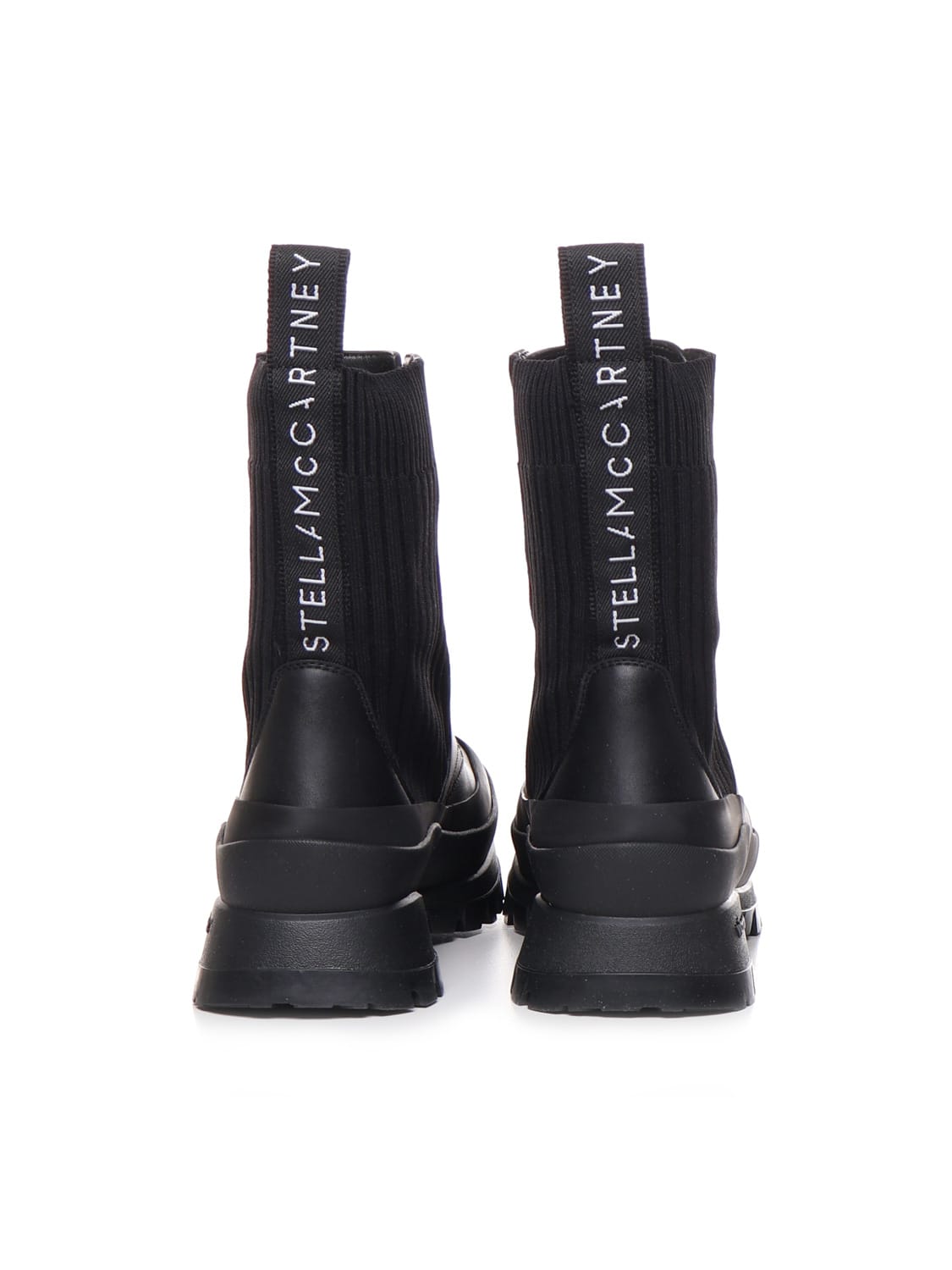 Shop Stella Mccartney Biker Boots With Trace Laces In Black