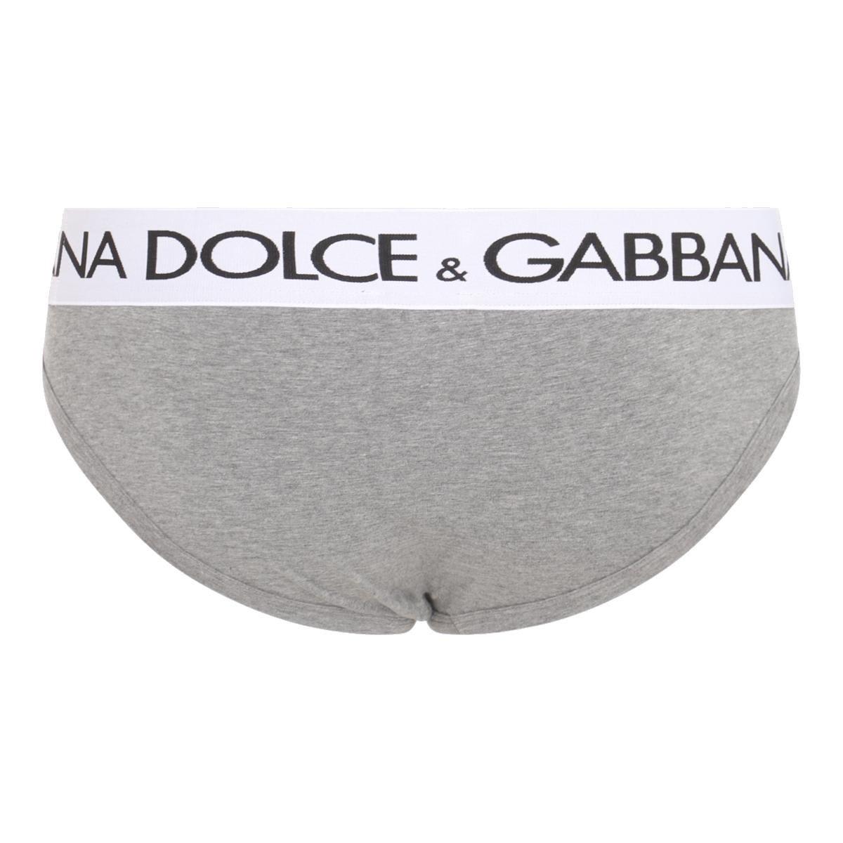 Shop Dolce & Gabbana Elasticated Logo Waist Briefs In Melange Grigi