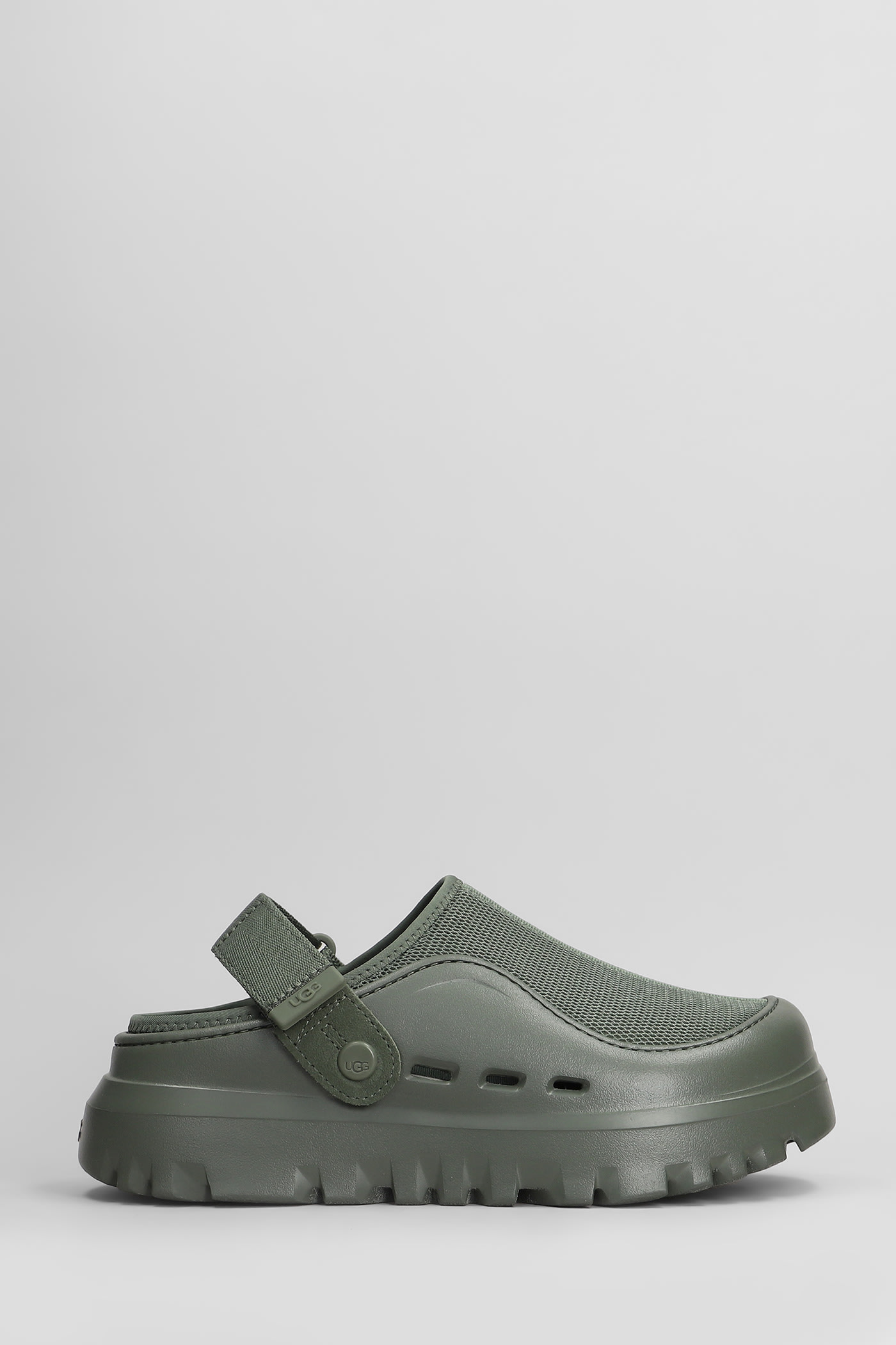 Shop Ugg Peakmod Slipper-mule In Green Rubber/plasic