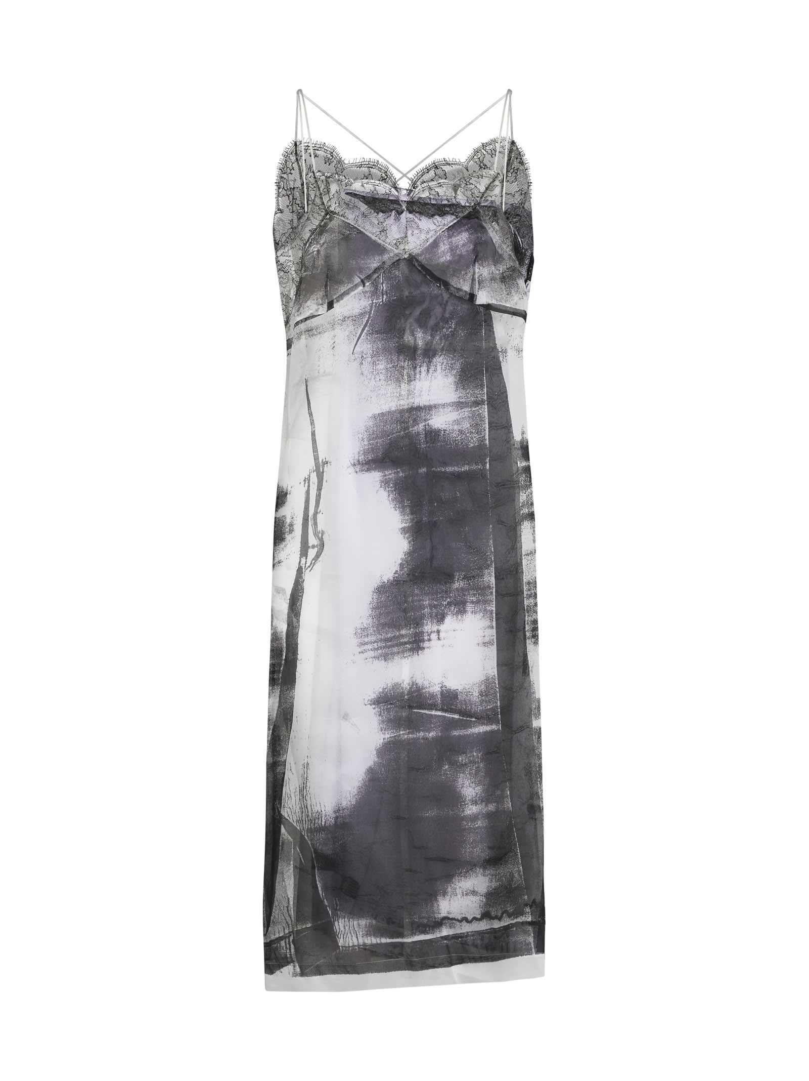 Shop Maison Margiela Dress In Lilac/pistachio