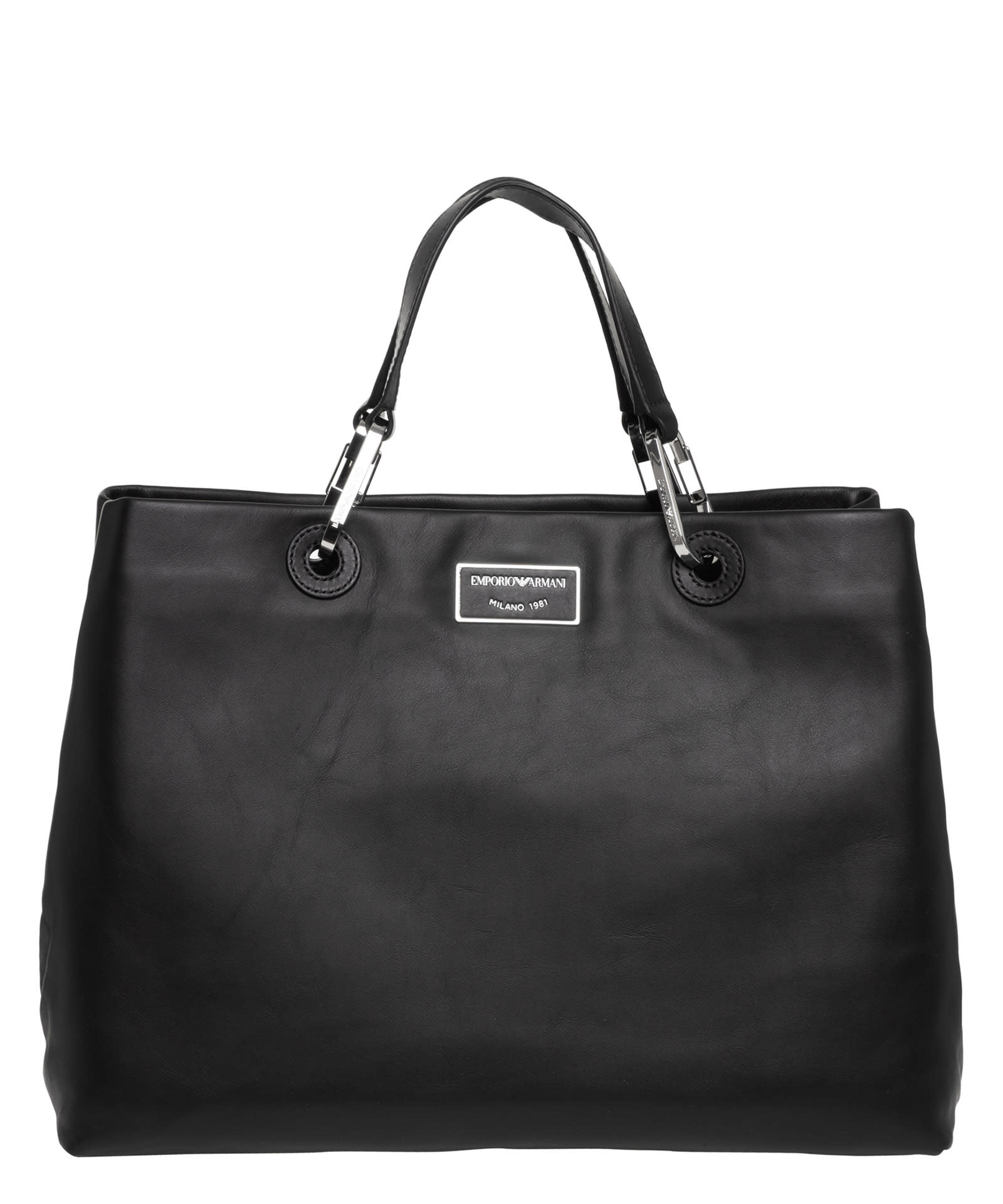 Emporio Armani Myea Leather Tote Bag