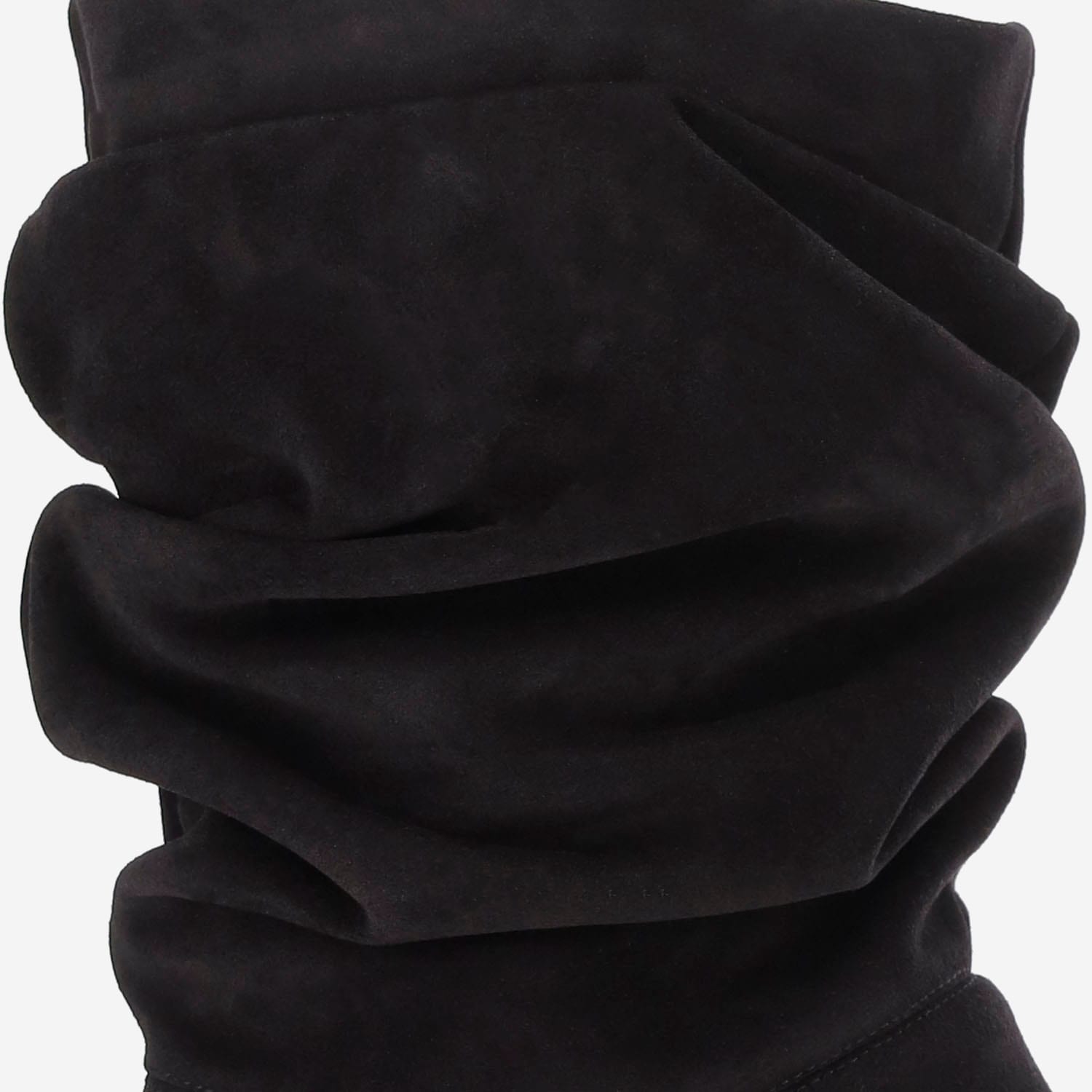 Amina Muaddi Jamie Boots In Suede Leather In Black