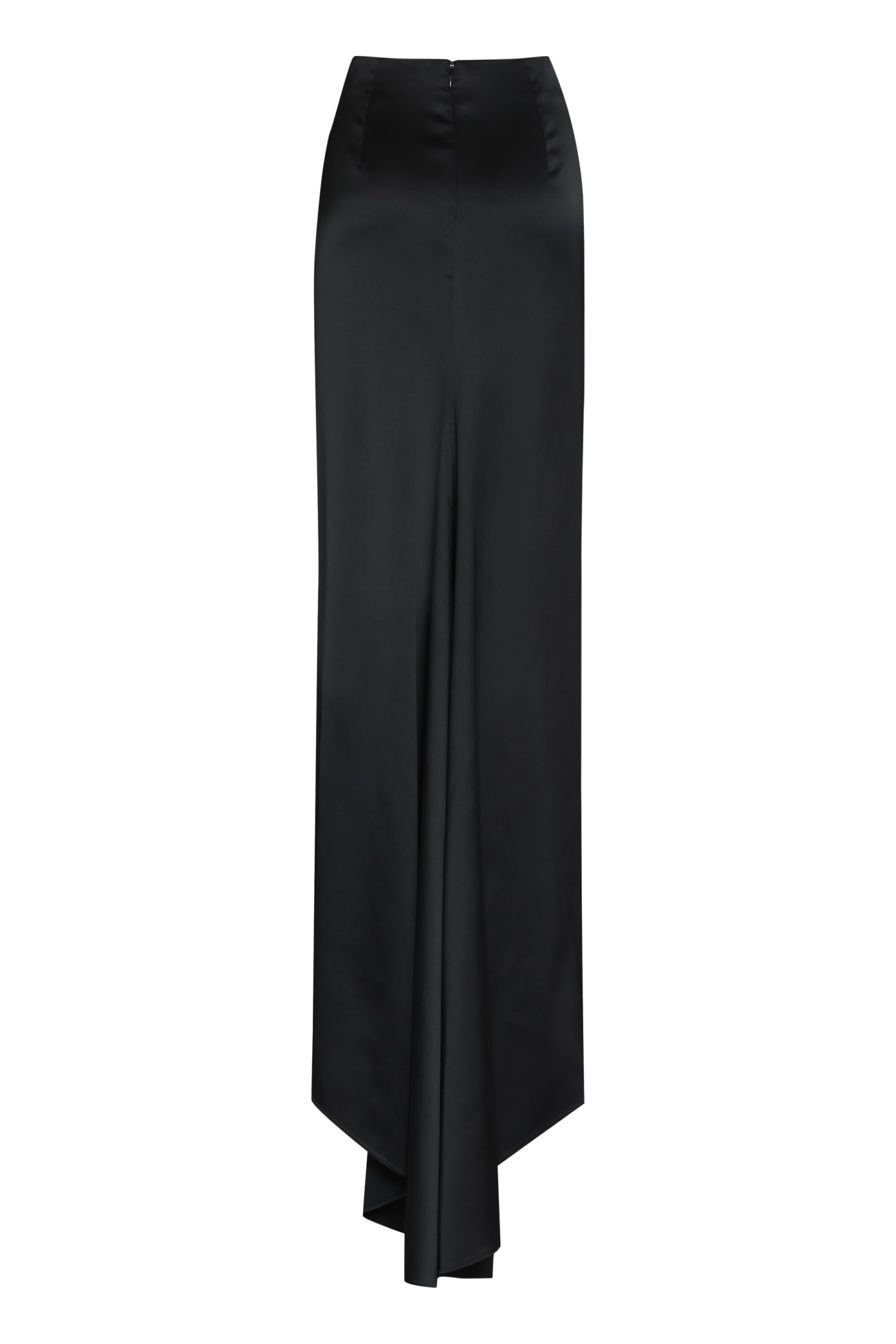 Shop Balenciaga Long Satin Skirt In Black