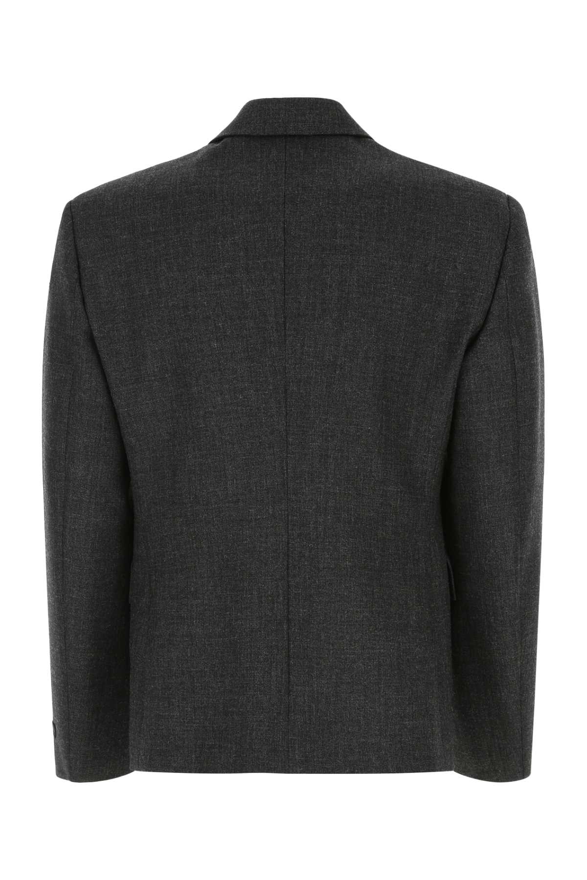 Prada Melange Dark Grey Wool Blazer In F0308