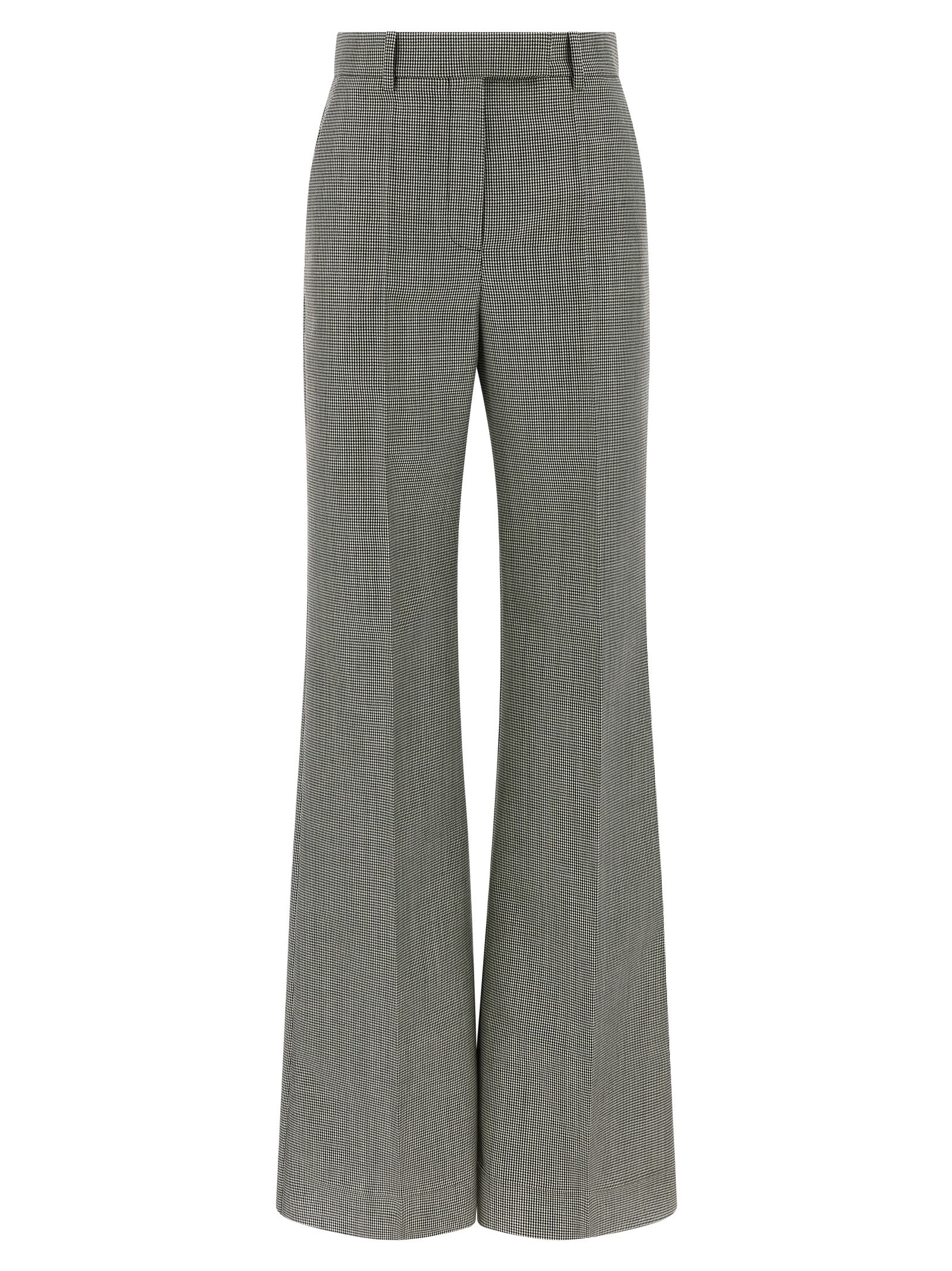 Valentino Blackwhite Houndstooth Pants In Multi