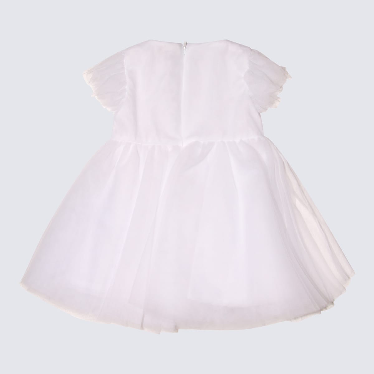 Monnalisa Babies' White Cotton Ruffles Dress