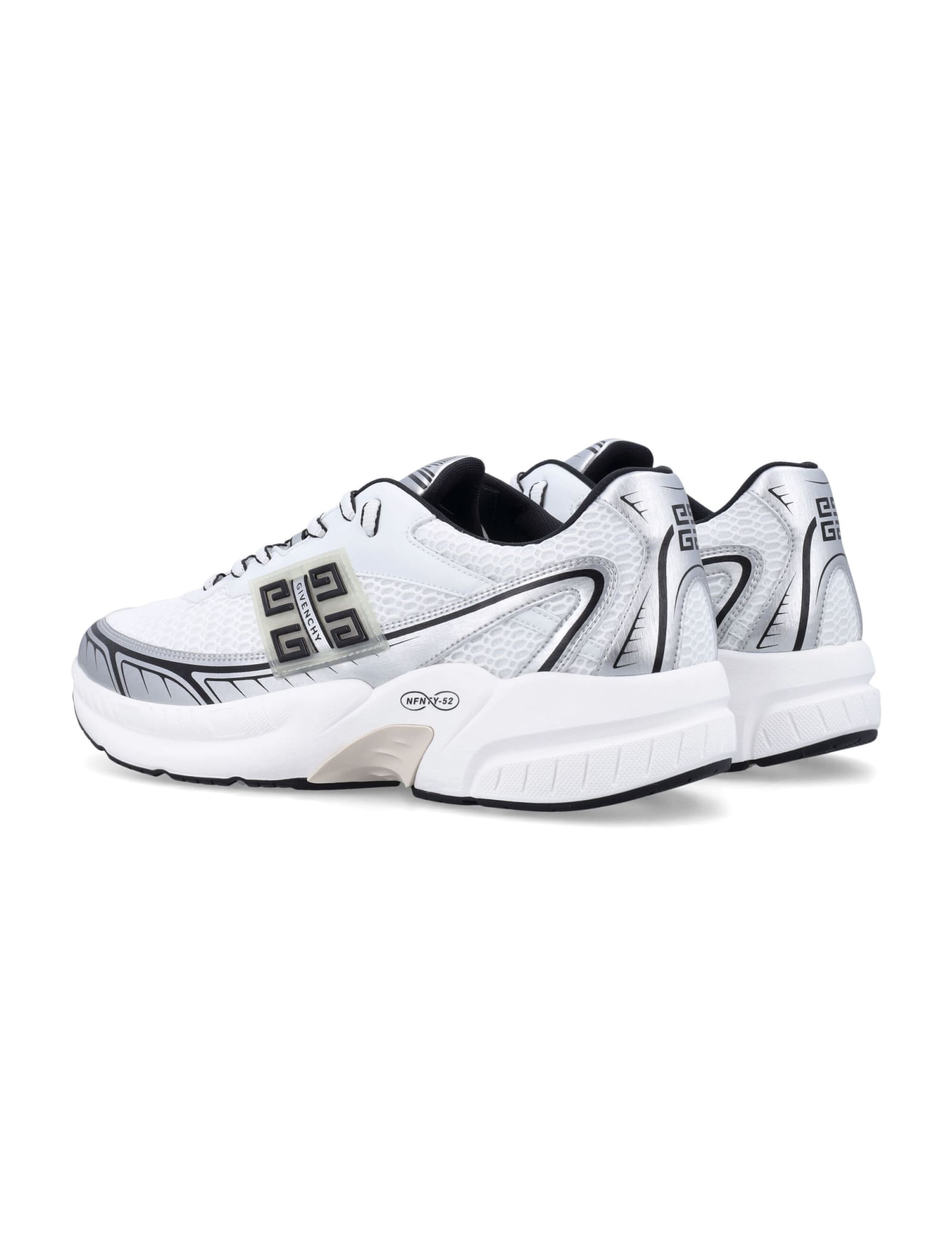 Shop Givenchy Nfnty 52 Runner In White Silver