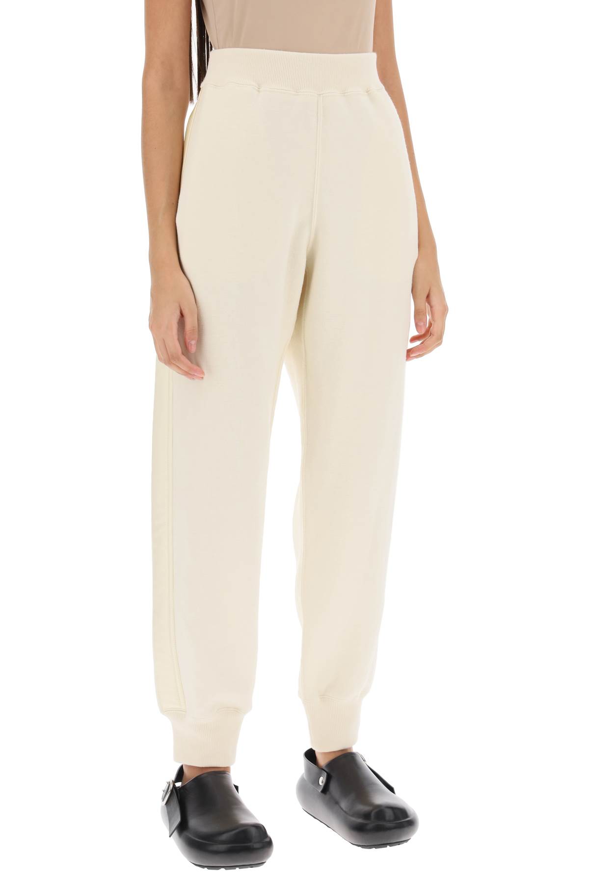 Shop Jil Sander Wool-cotton Sweatpants In Coconut (white)